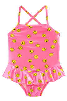 Ruffle Tank Sparkle Smiley Swimsuit