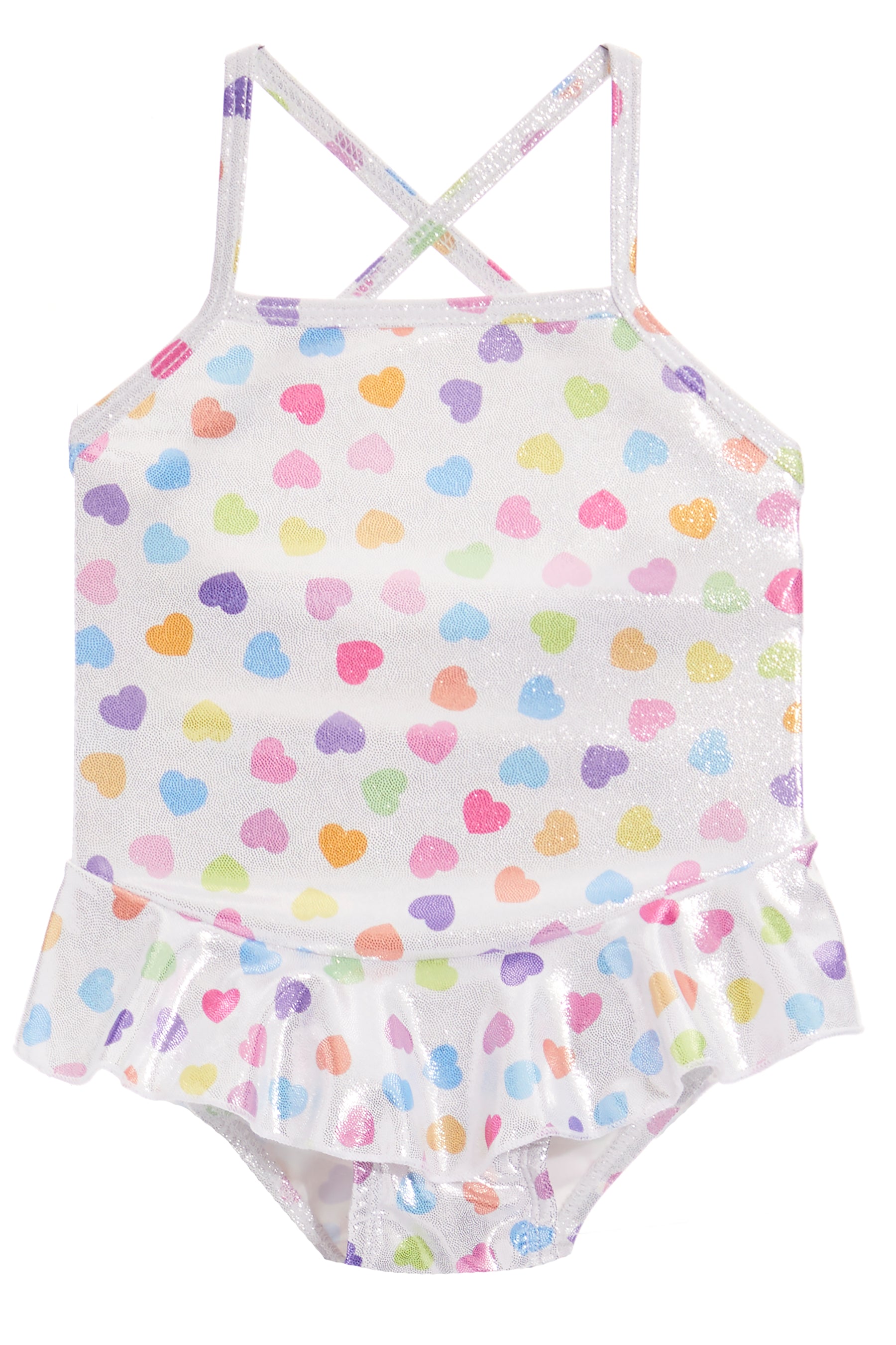 Ruffle Tank Sparkle Heart Swimsuit