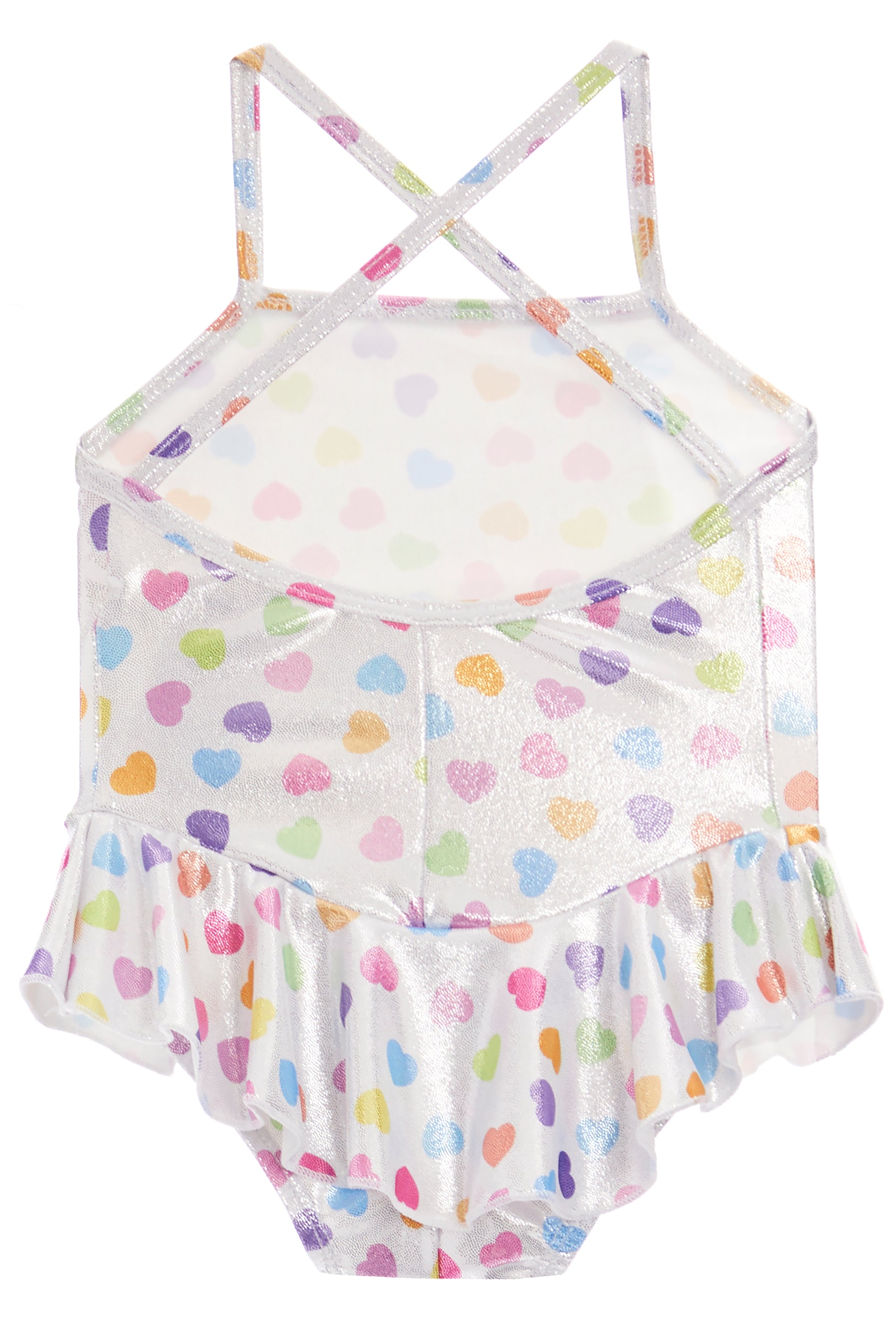 Ruffle Tank Sparkle Heart Swimsuit