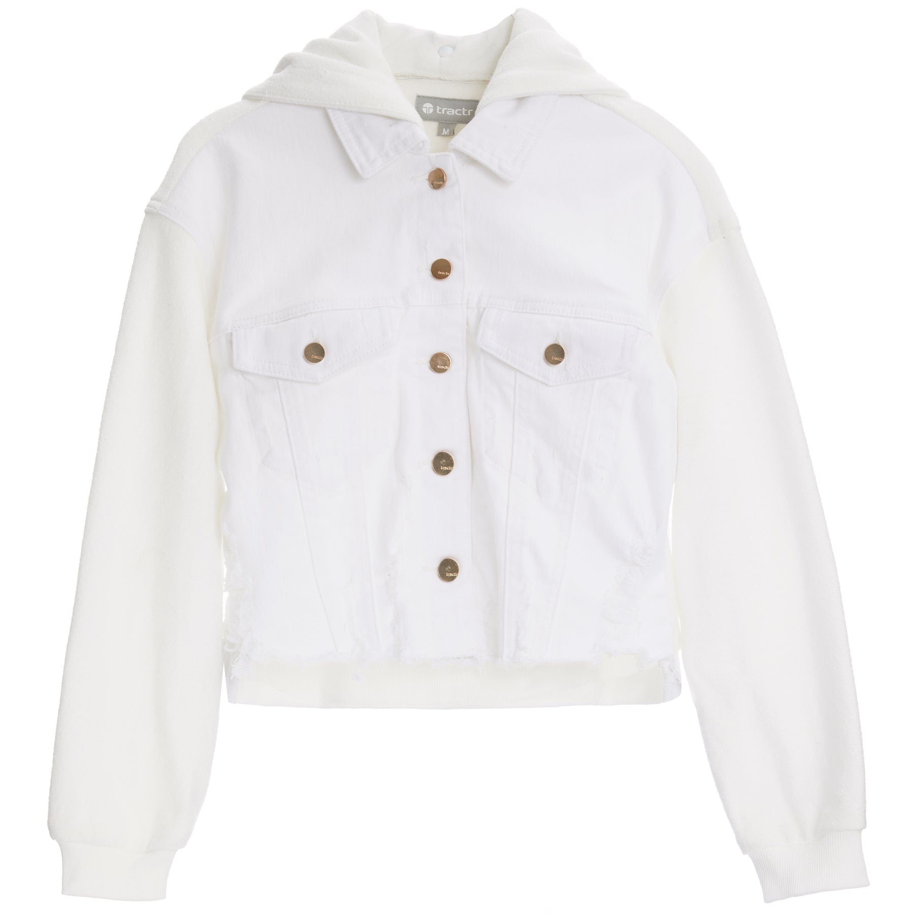 Denim Jacket With French Terry Sleeves