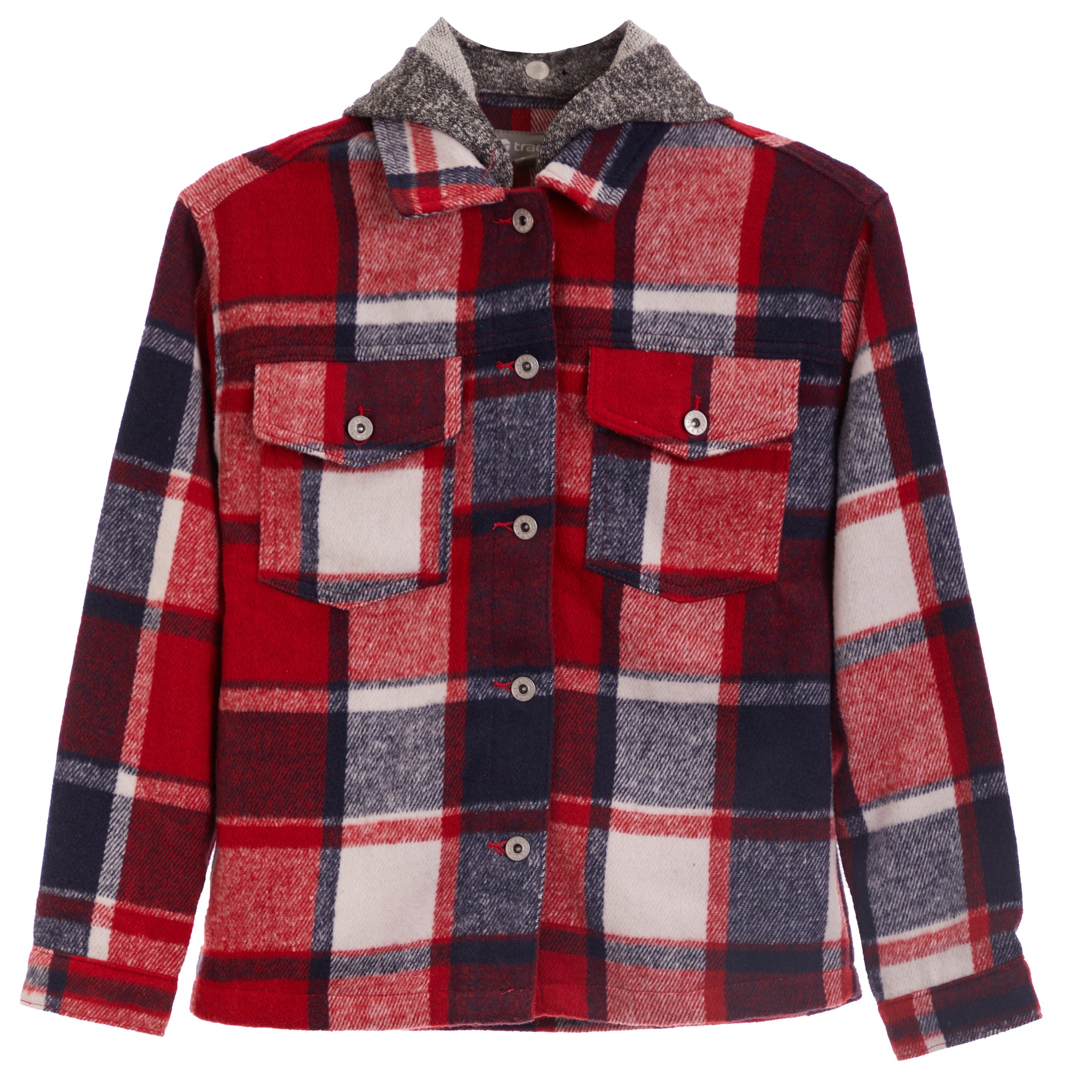Flannel Shacket With Hood