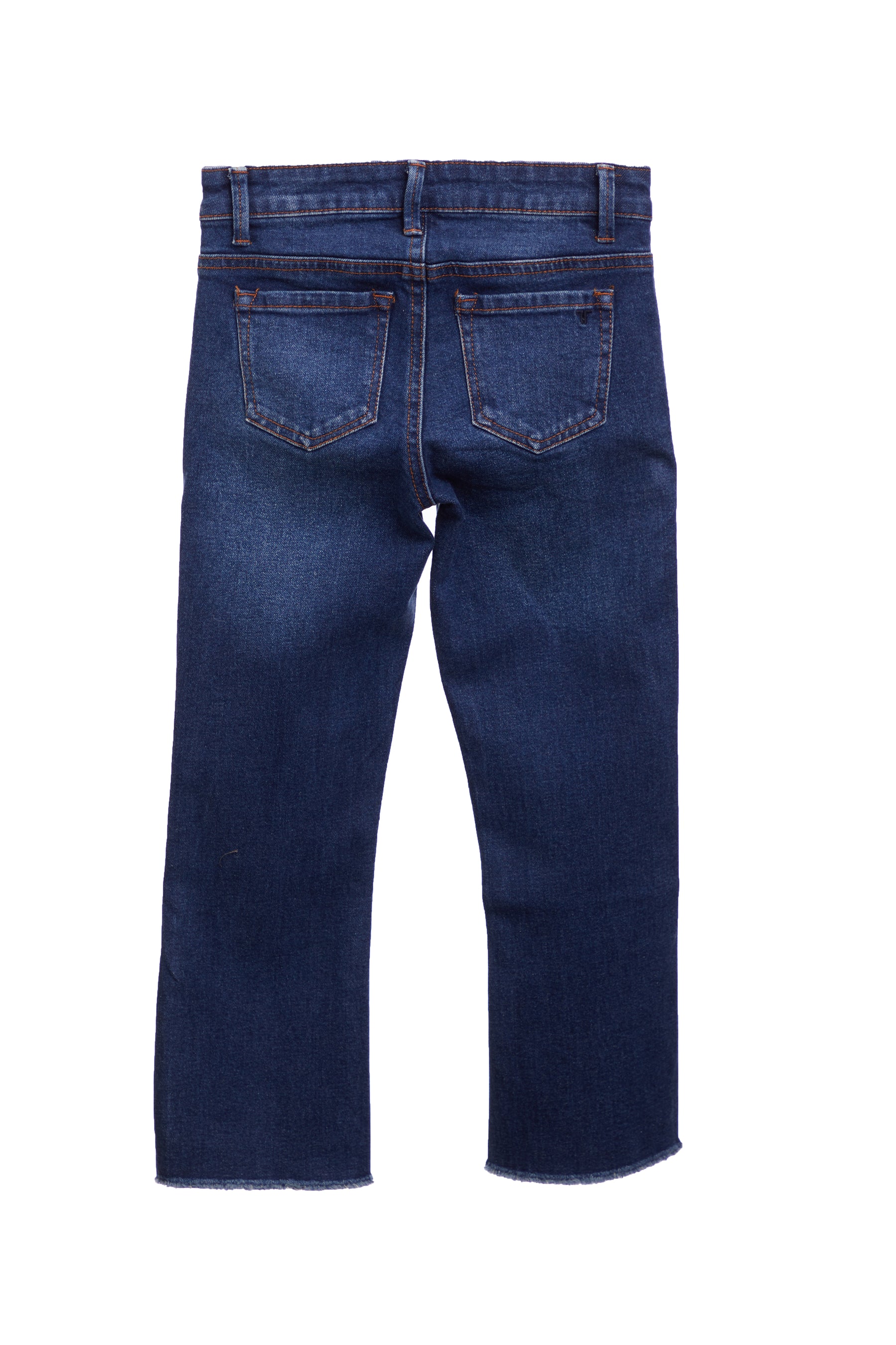 High Rise Destructed High Low Hem Crop Flare