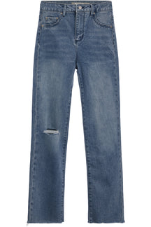 Straight Fray Hem Crop