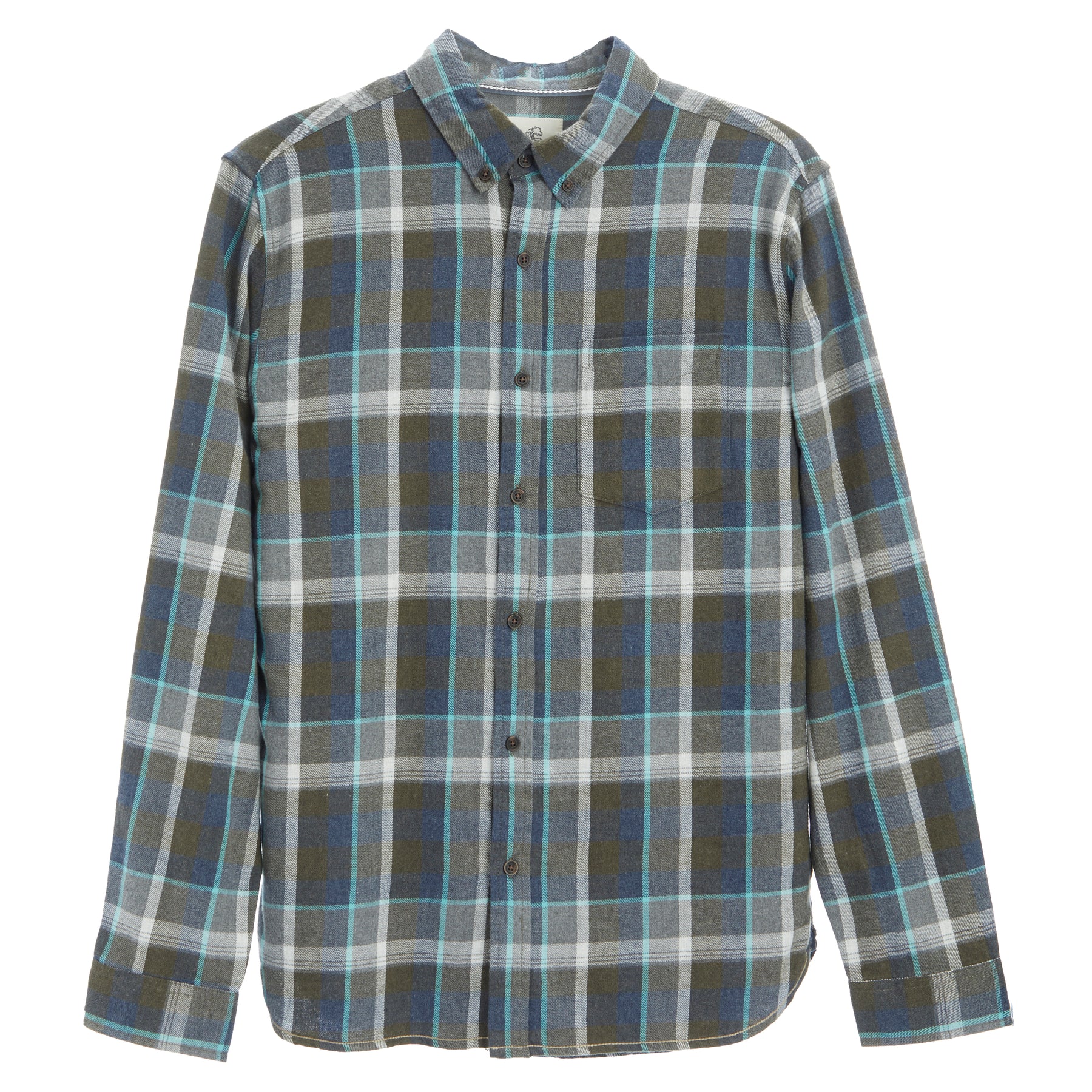 Brian L/S Plaid Brushed Cotton Woven Heather Olive