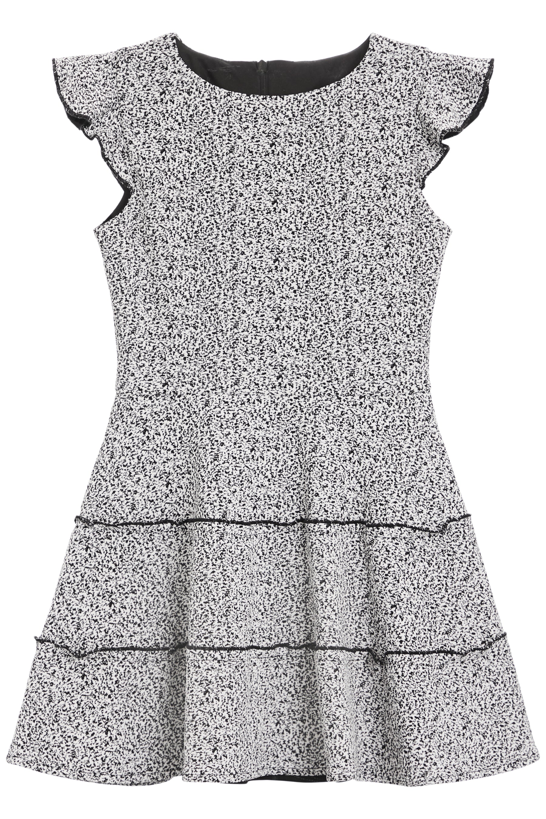 Ruffle Trim Fit & Flare Dress