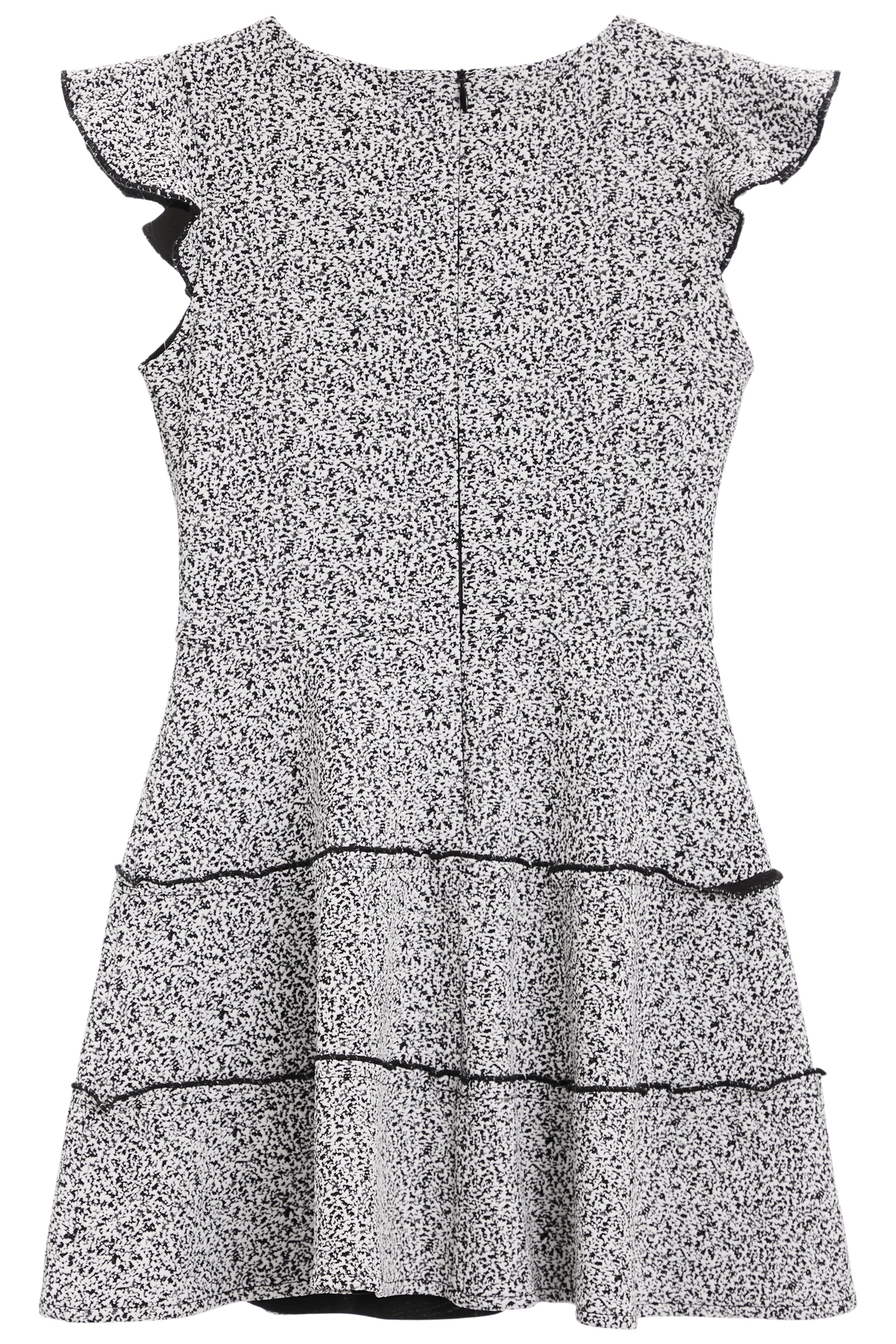 Ruffle Trim Fit & Flare Dress