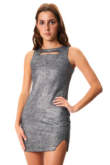 Cut Out Fitted Dress With Slit