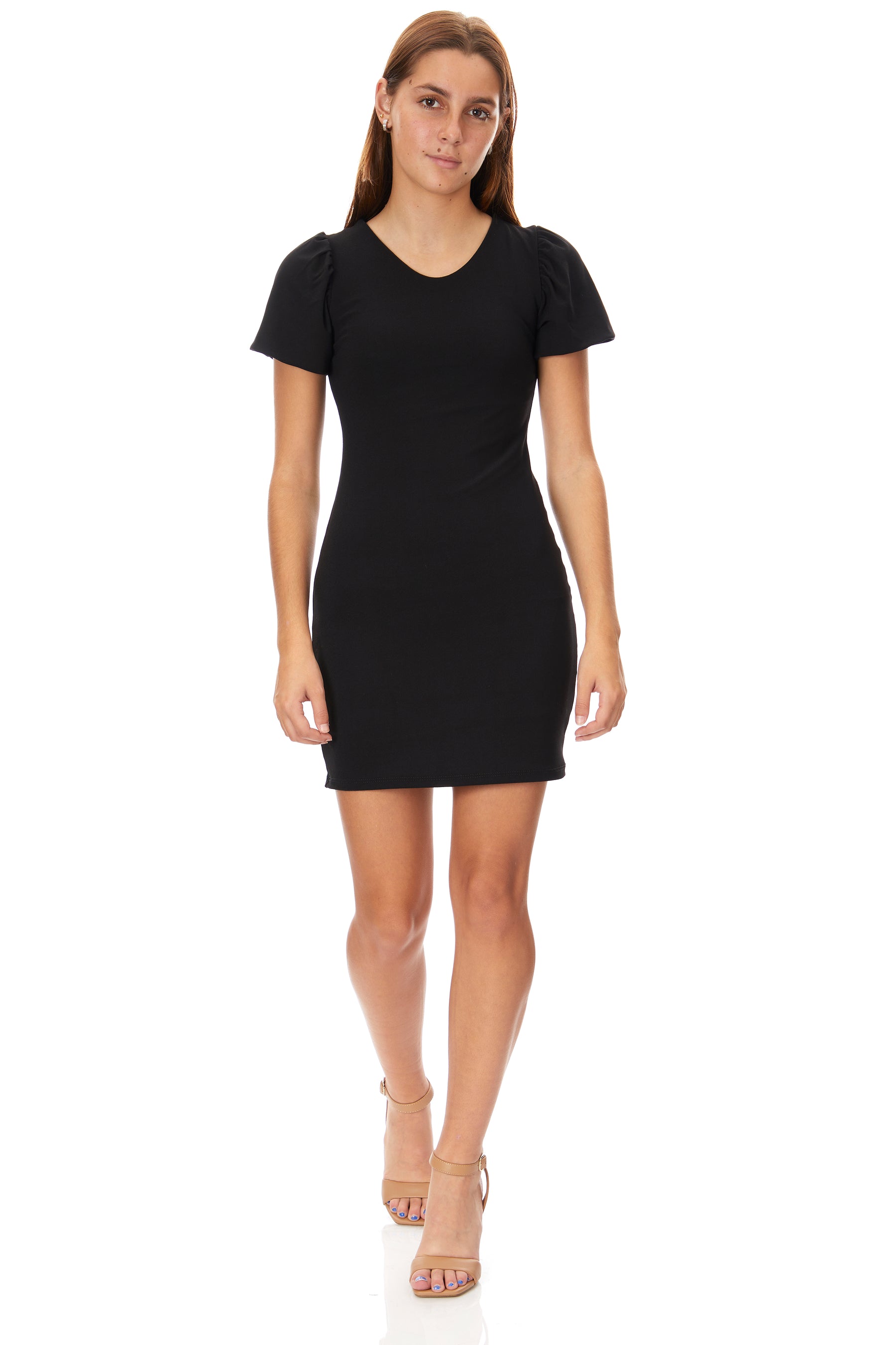 Puff Sleeve Tight Dress