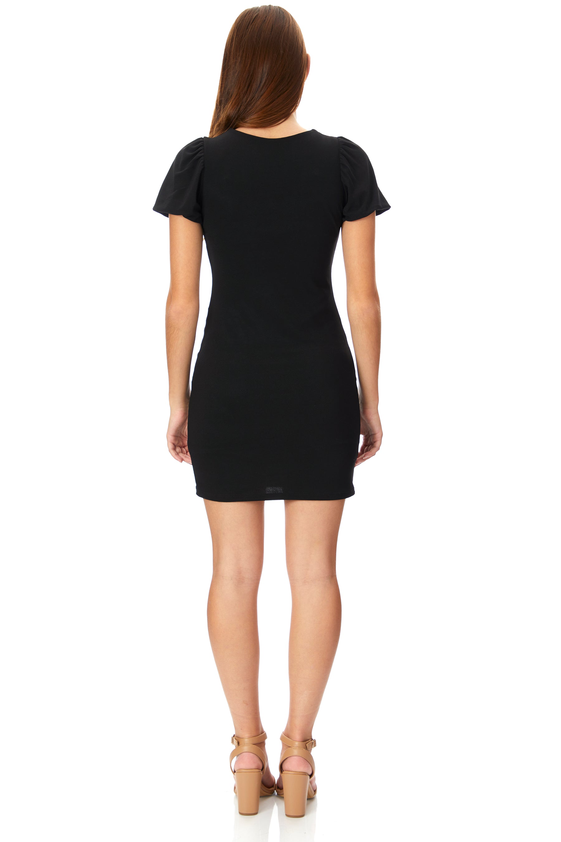 Puff Sleeve Tight Dress