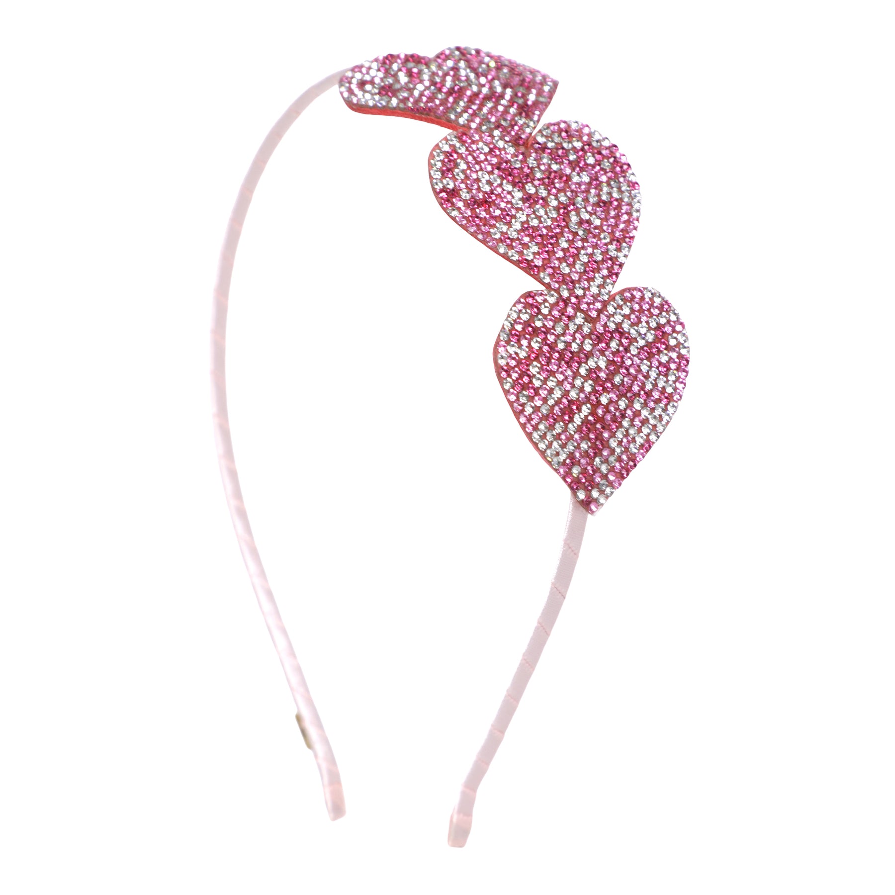 Small Crystal Heart Thin Headband