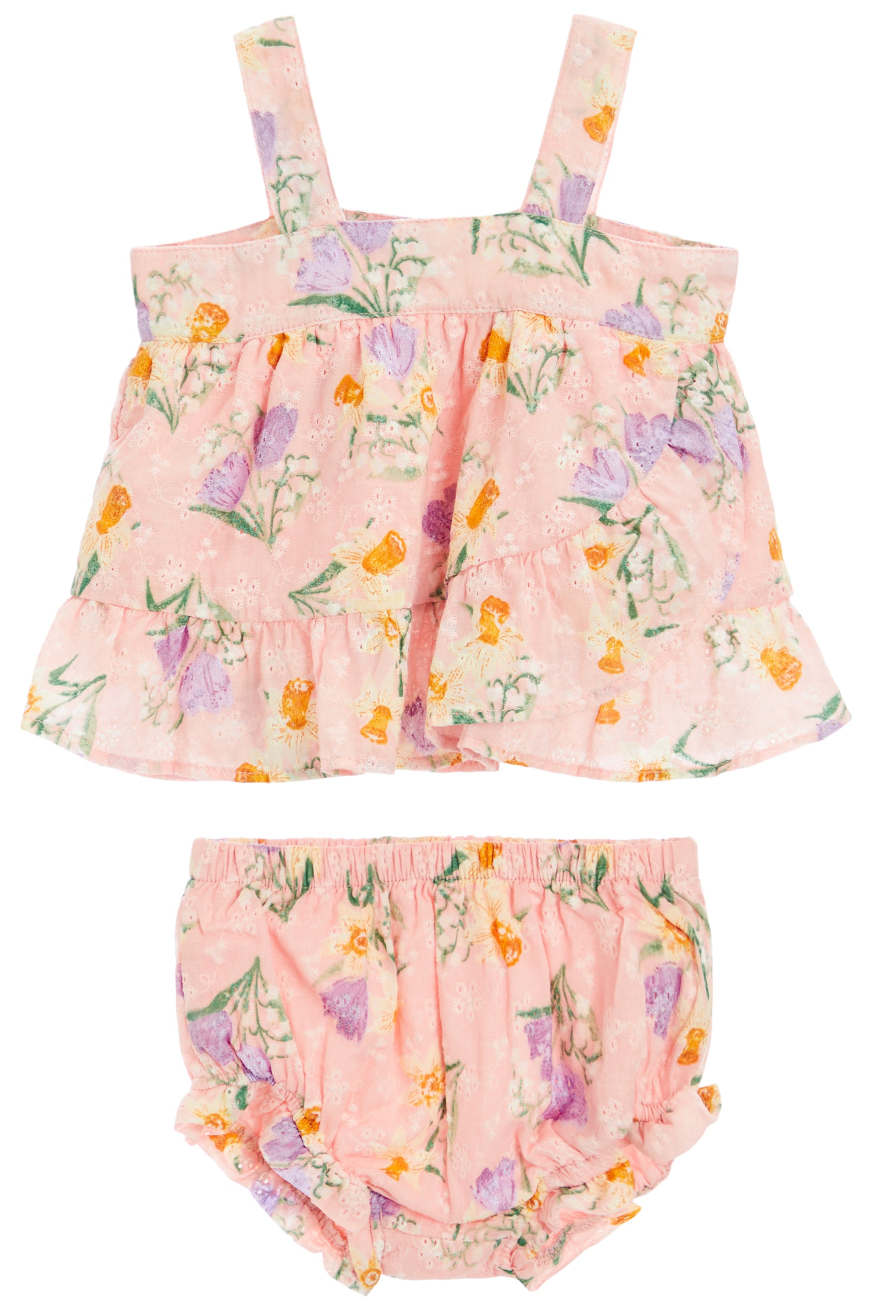 Ruffle Top & Diaper Cover Set- Eyelet