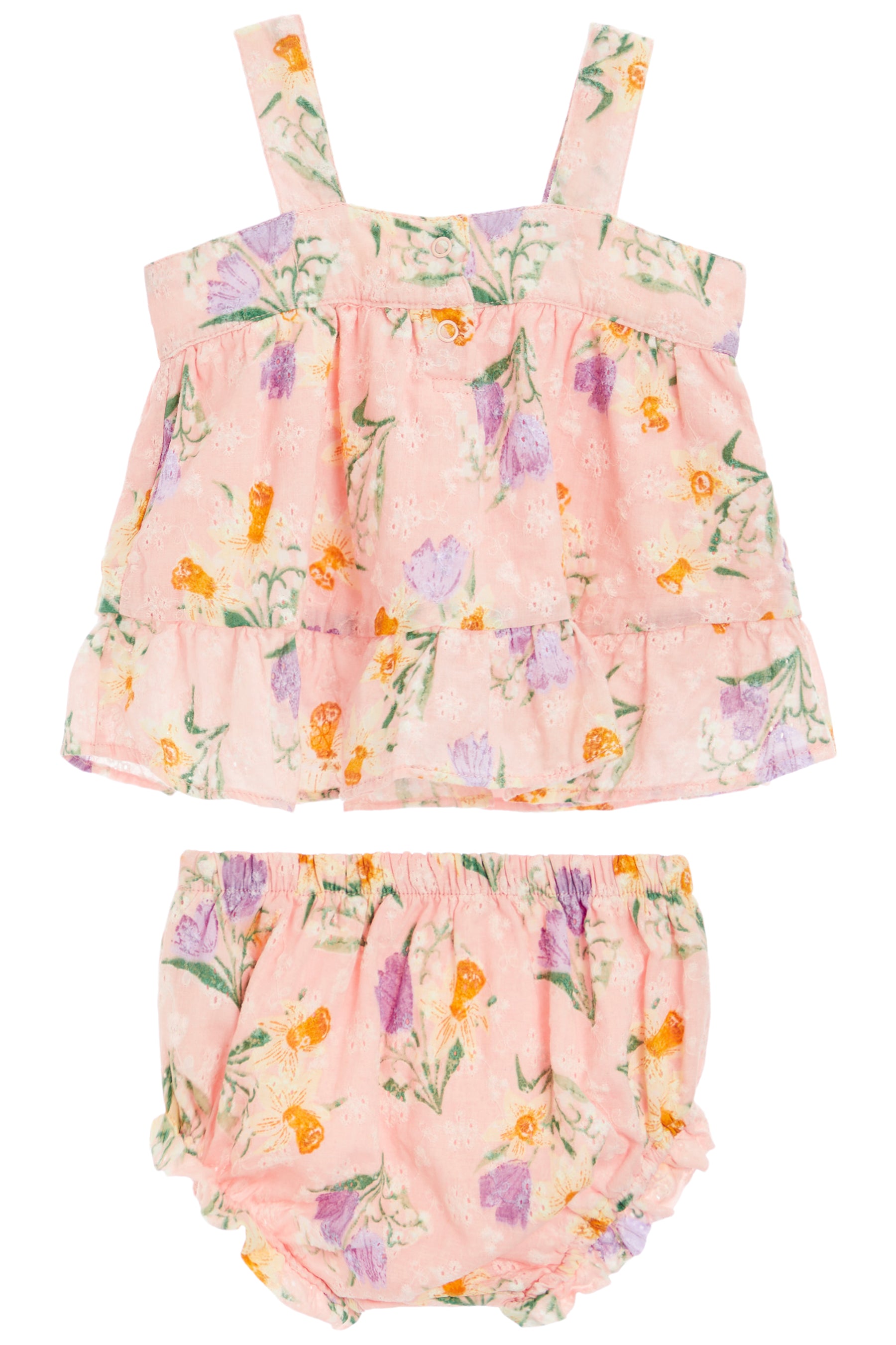 Ruffle Top & Diaper Cover Set- Eyelet