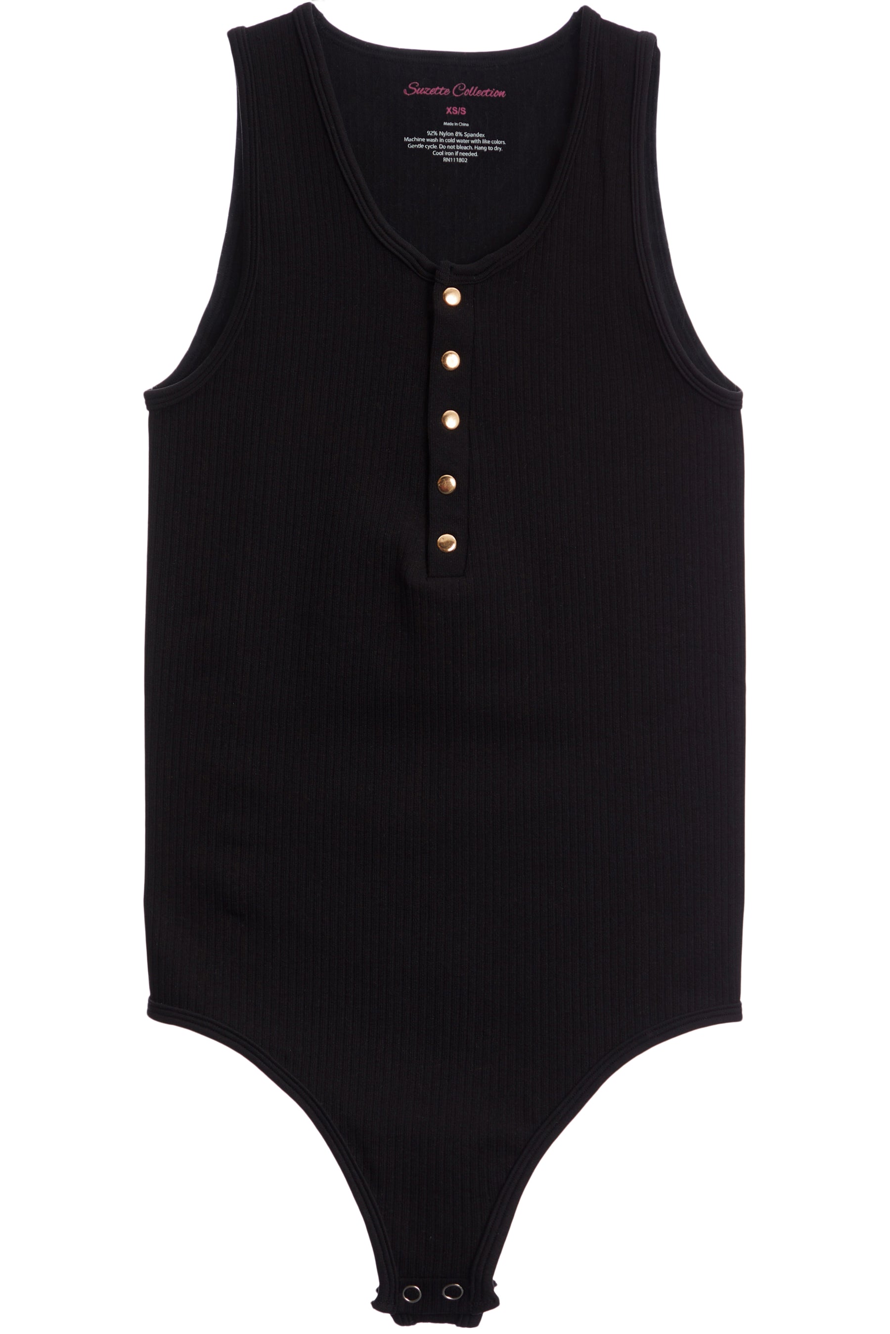Ribbed Henley Bodysuit