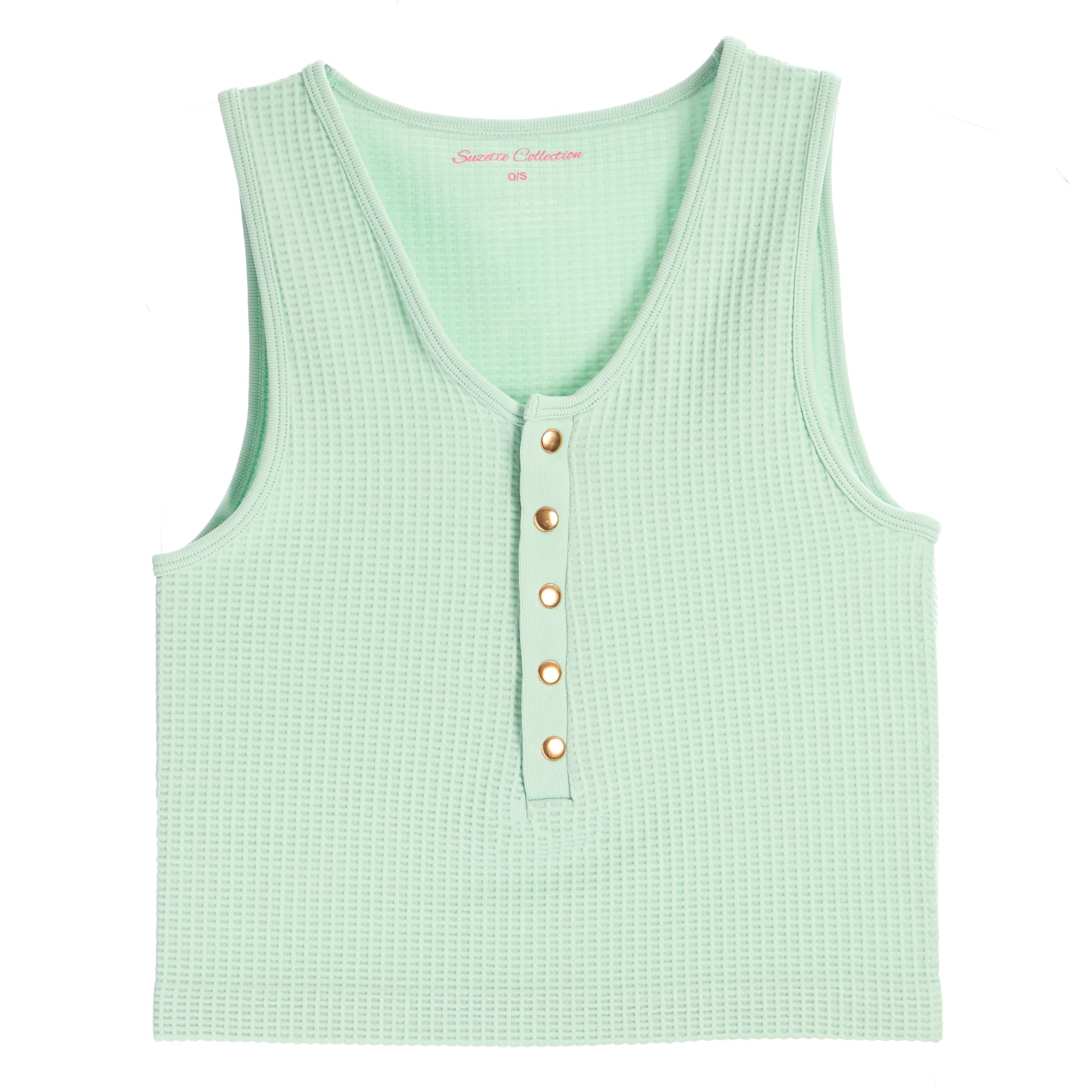 Seamless Waffle Henley Tank