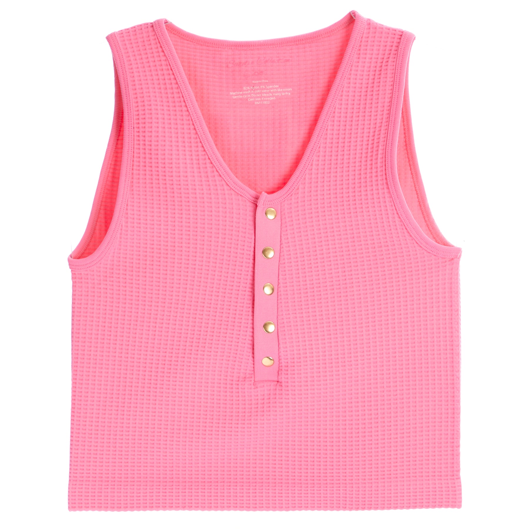 Seamless Waffle Henley Tank