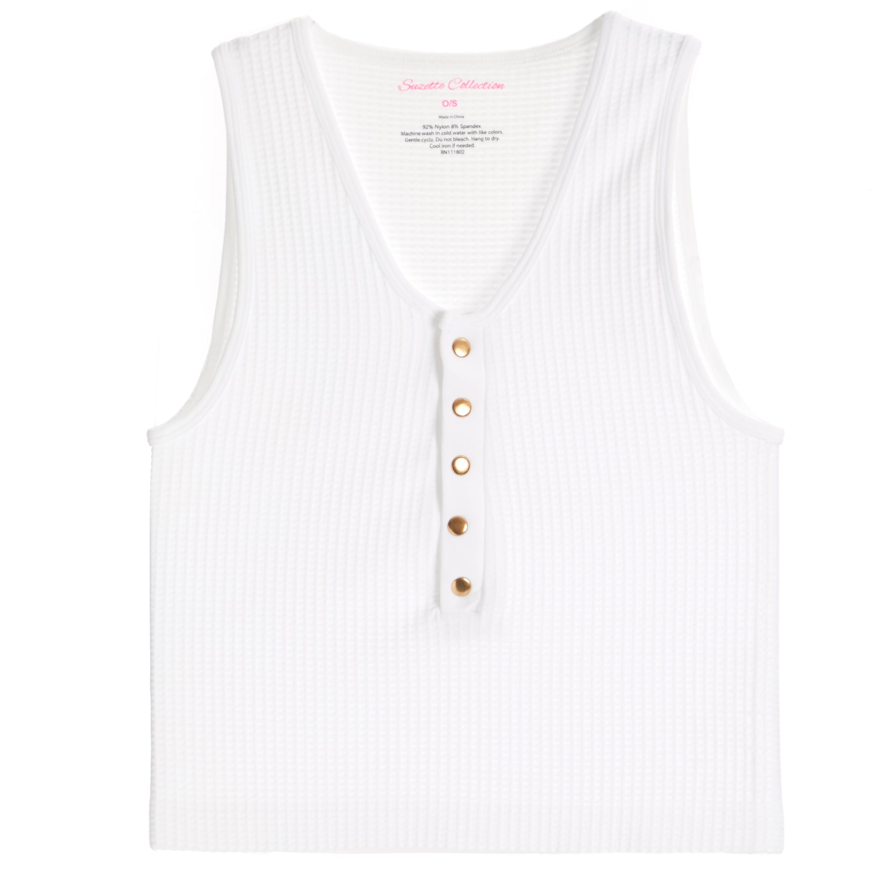 Seamless Waffle Henley Tank