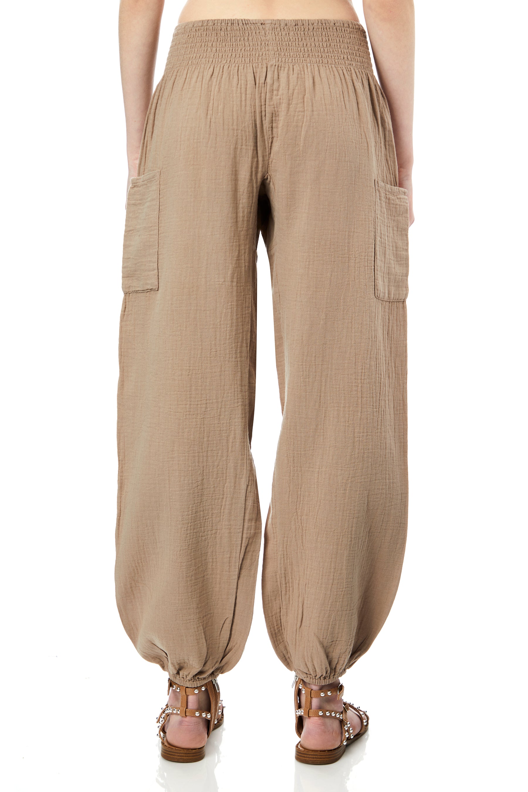 Smocked Waist Pocket Jogger