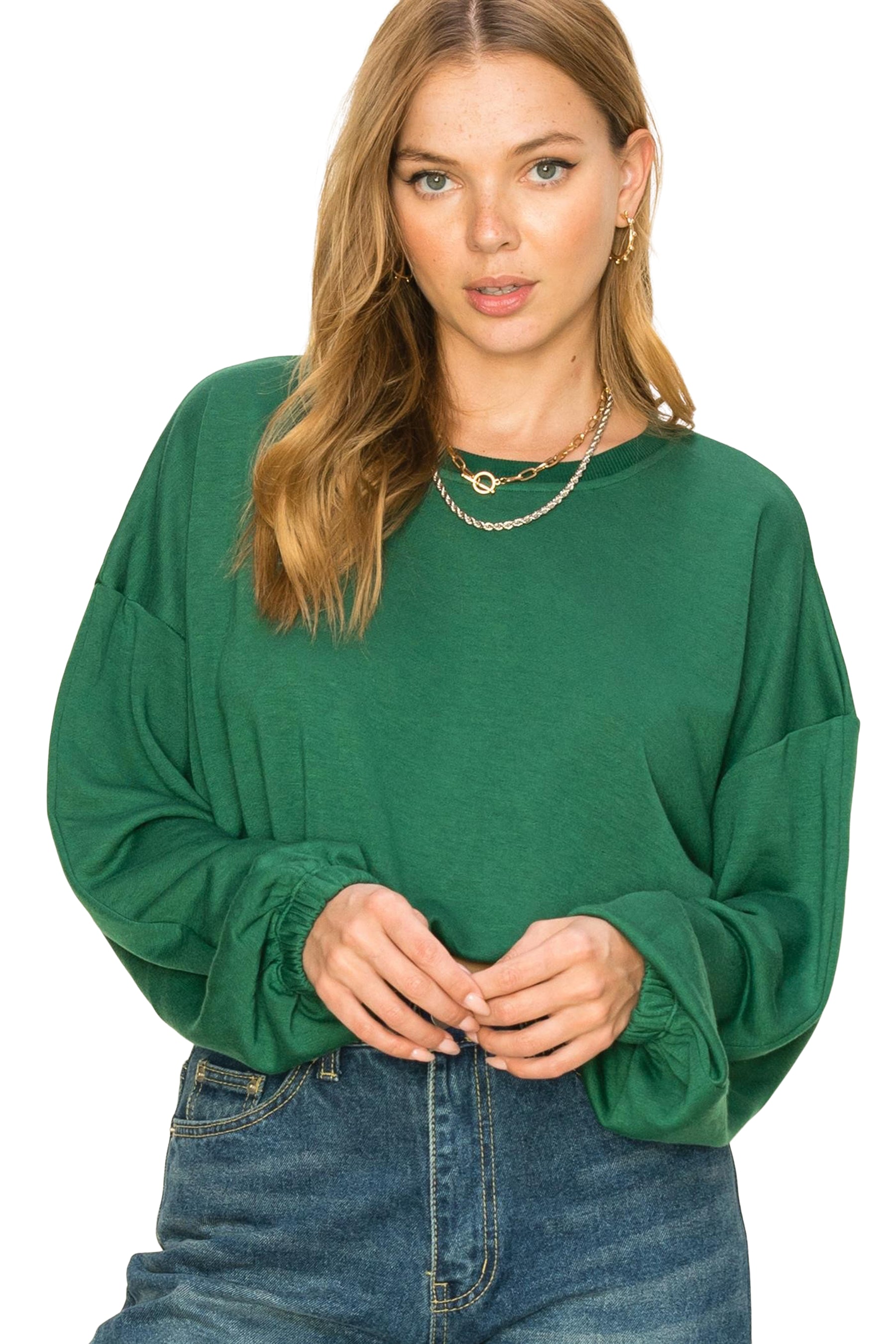 Elastic Bottom Sweatshirt
