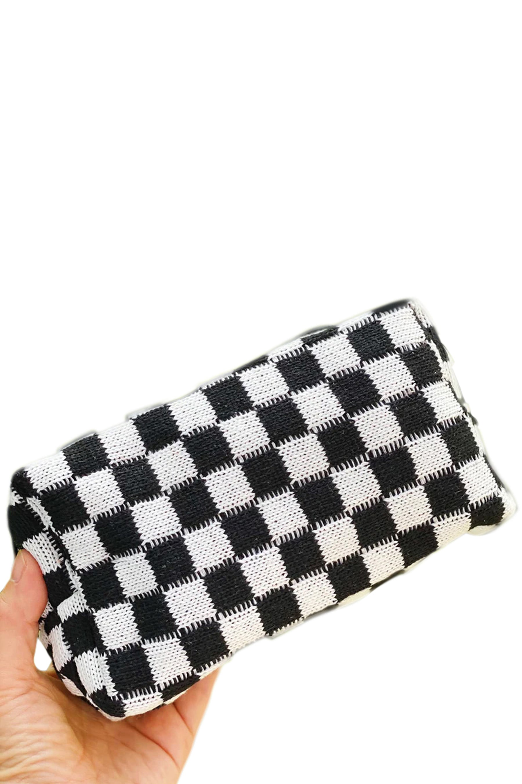 Checkered Cosmetic Bag
