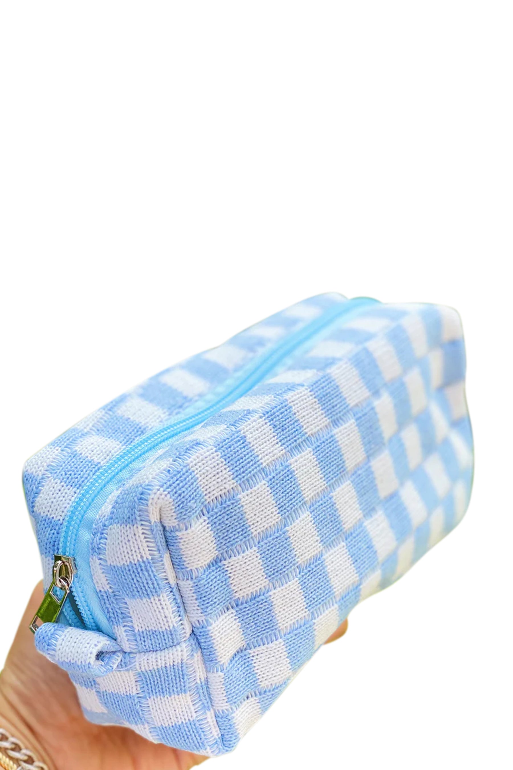Checkered Cosmetic Bag