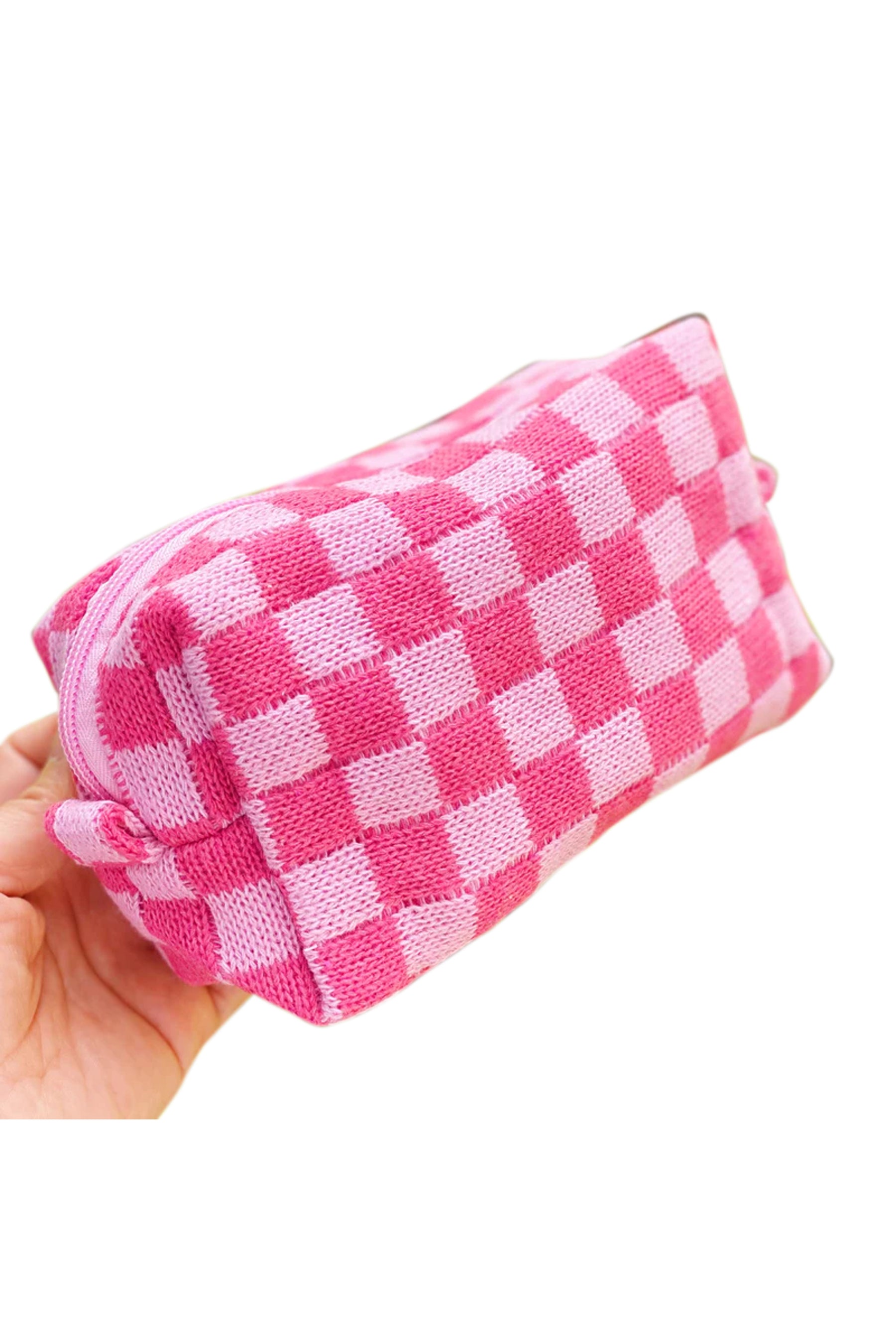 Checkered Cosmetic Bag