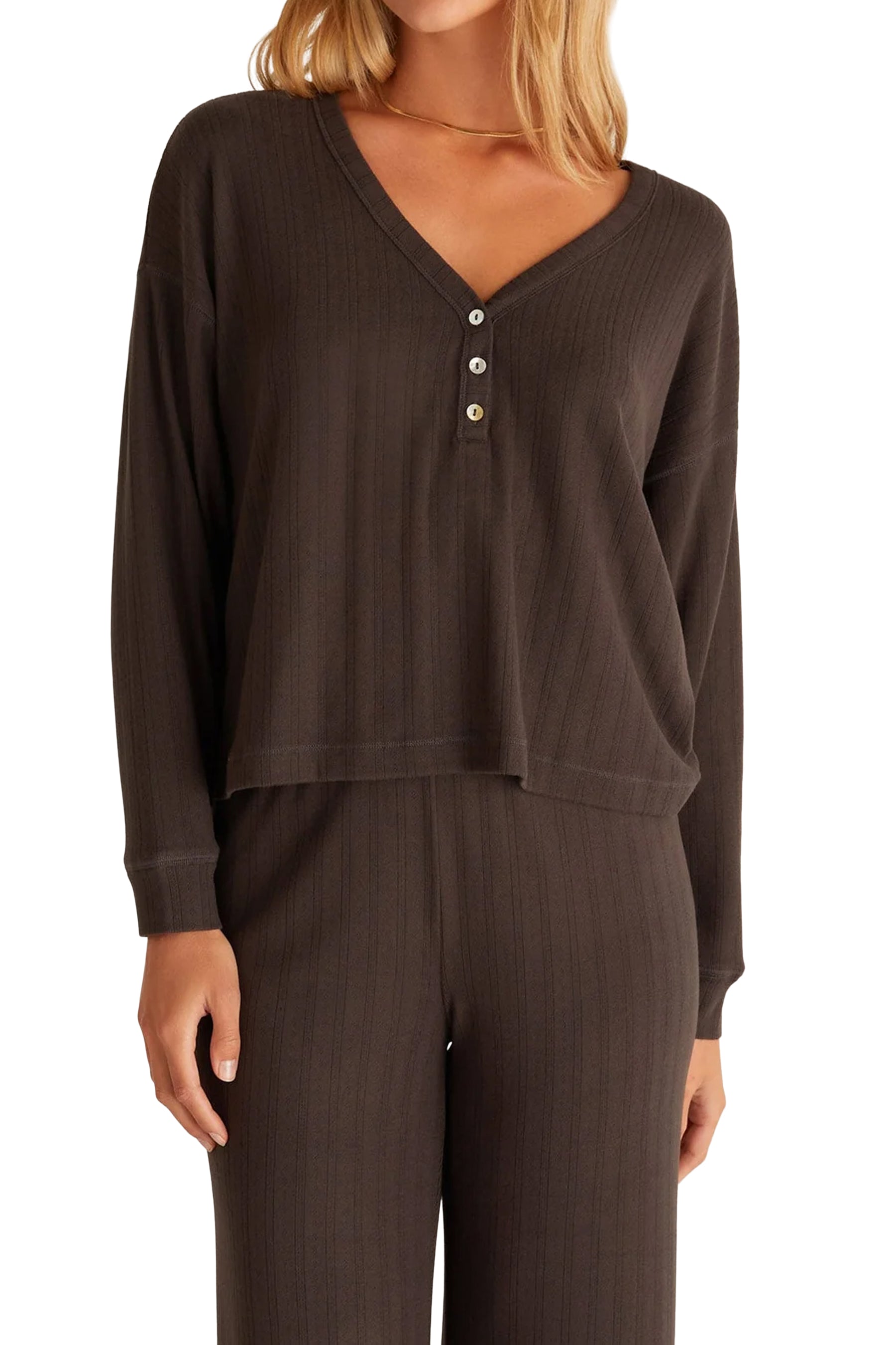 Dusk Pointelle Long Sleeve Top