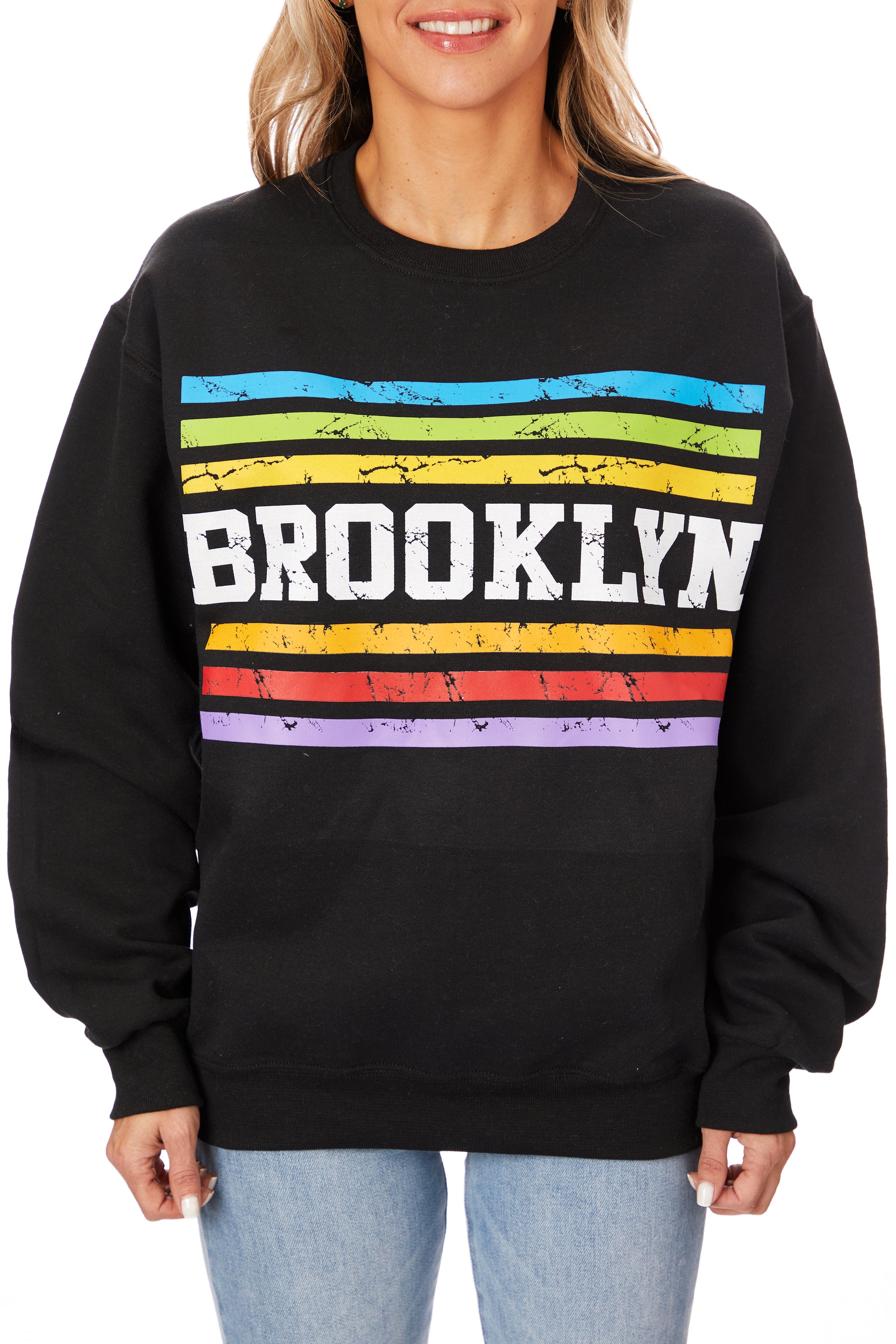 Brooklyn Stripe Fleece Crew