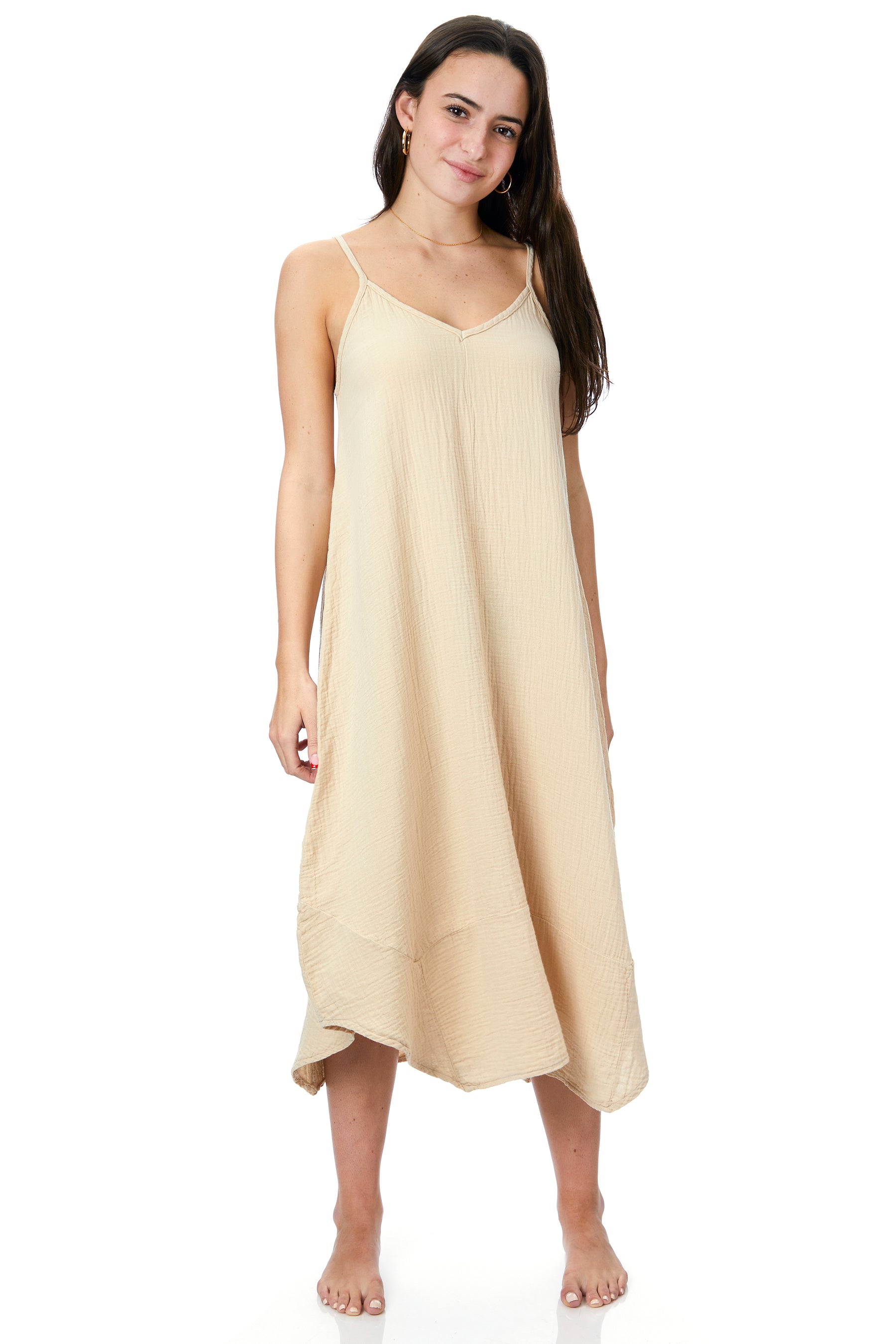 Gauze Handkerchief Midi Dress