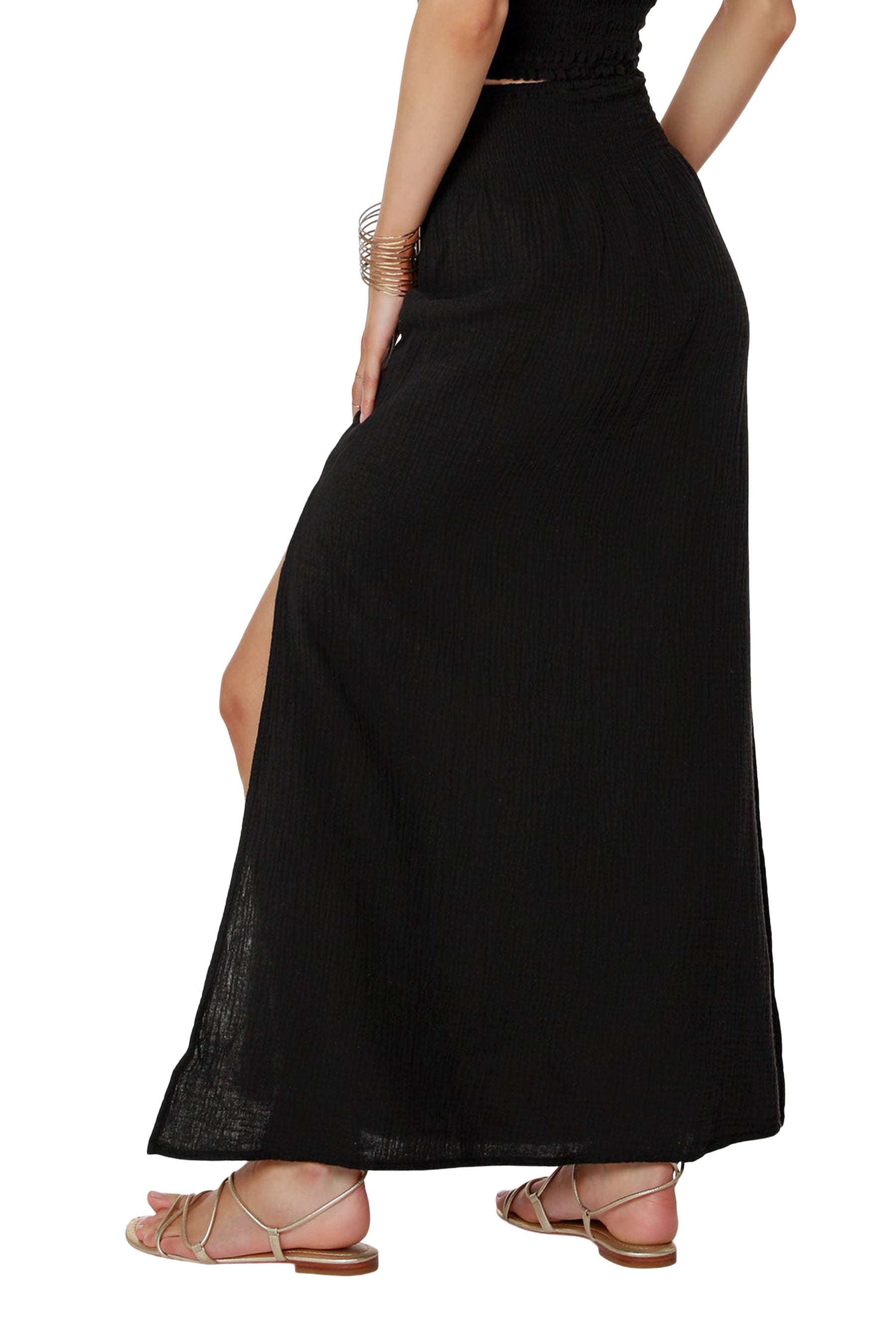Gauze Maxi Smocked Skirt