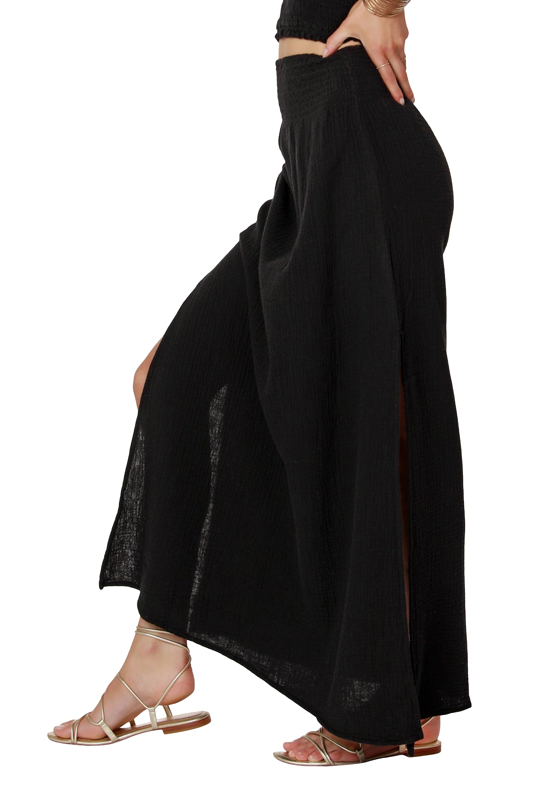 Gauze Maxi Smocked Skirt