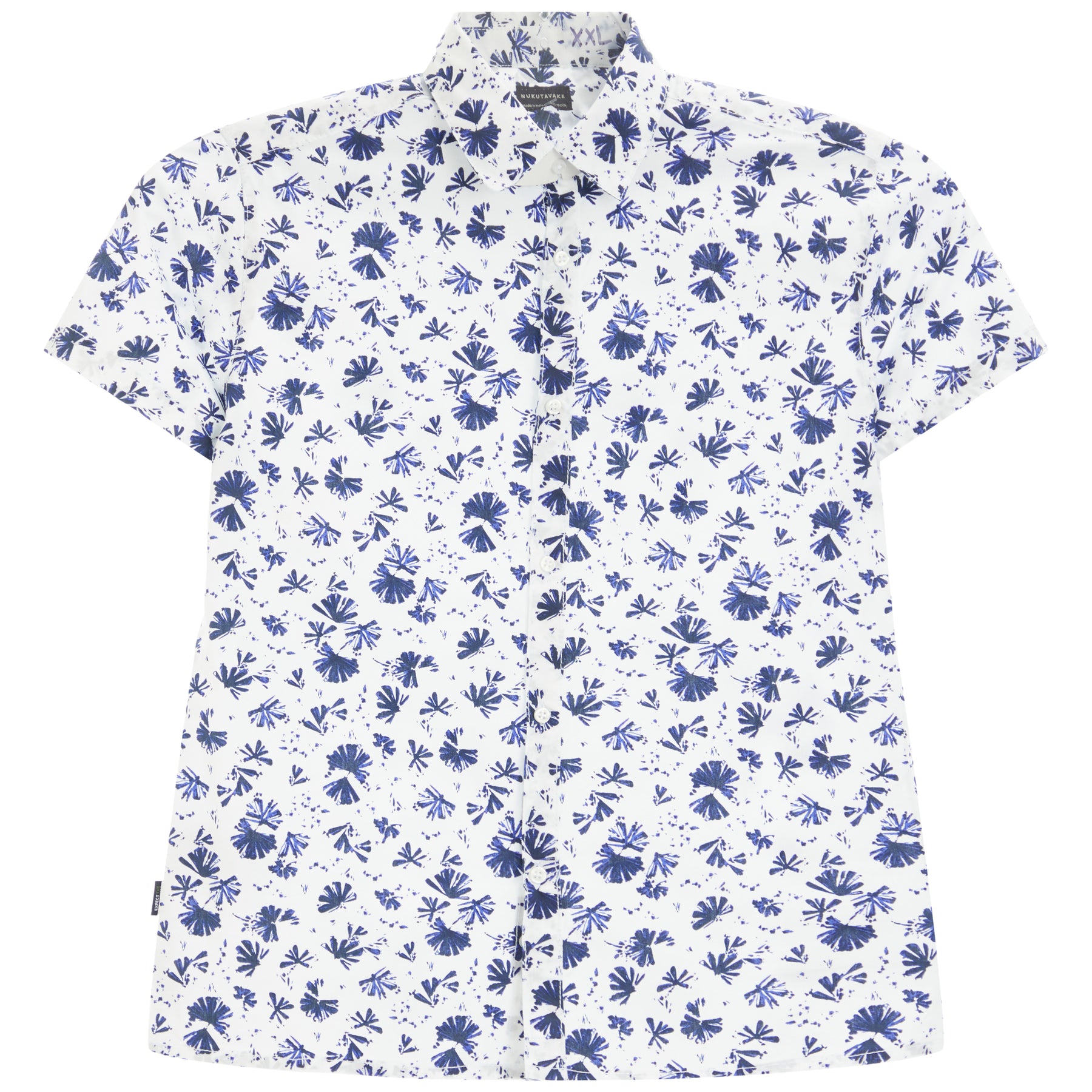 S/S Hawaiian Blue Floral