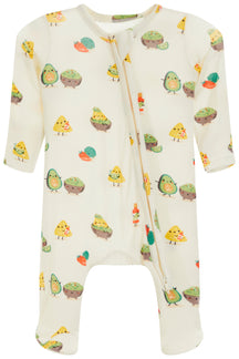 2-way Zipper Footie- Chips & Guac