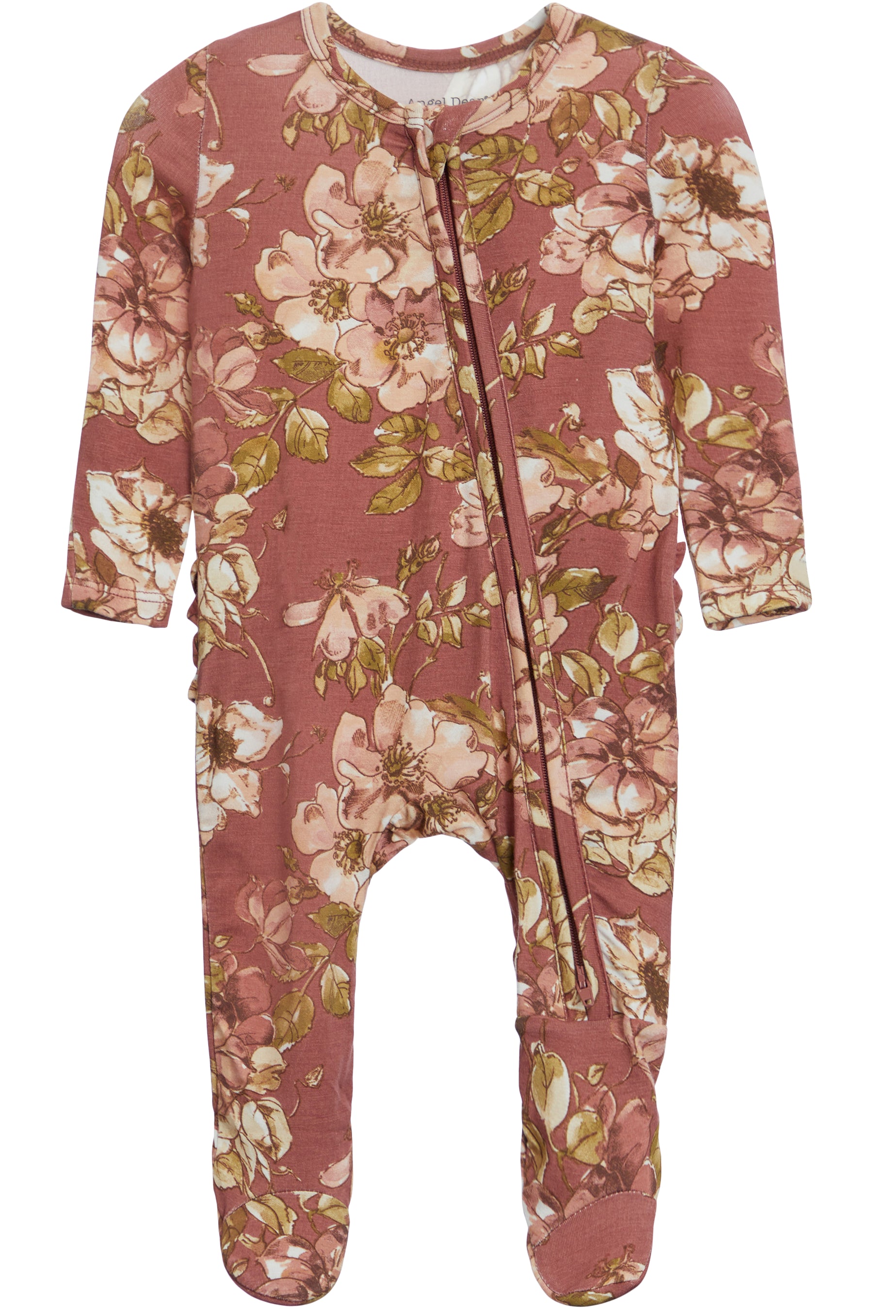 2-Way Ruffle Zipper Footie- Woodrose Floral
