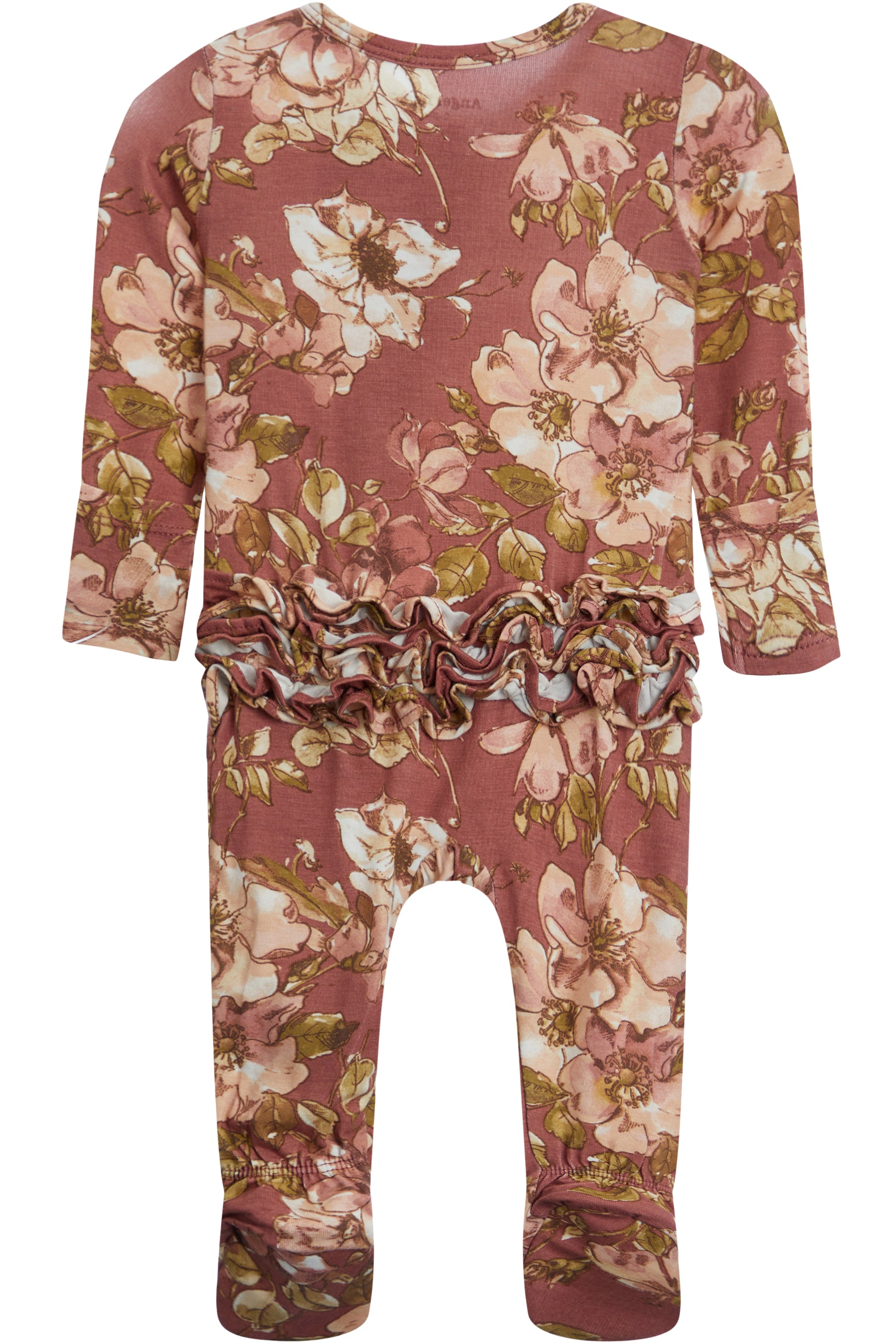 2-Way Ruffle Zipper Footie- Woodrose Floral