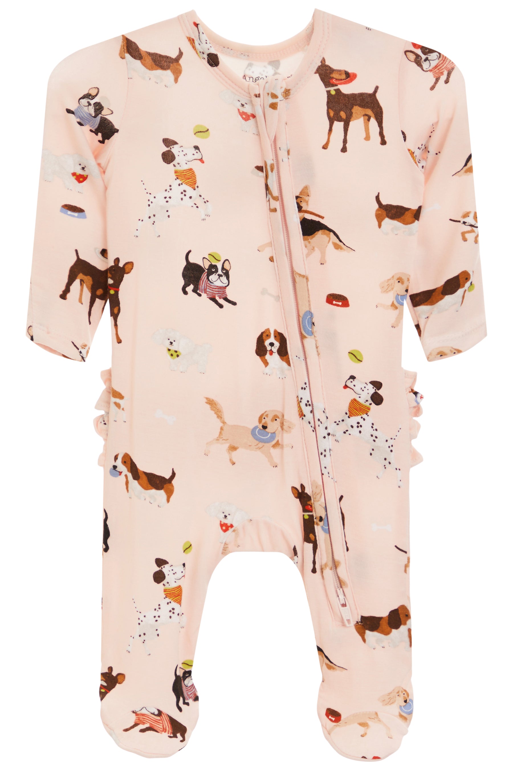 2-way Zip Ruffle Back Footie-Doggy