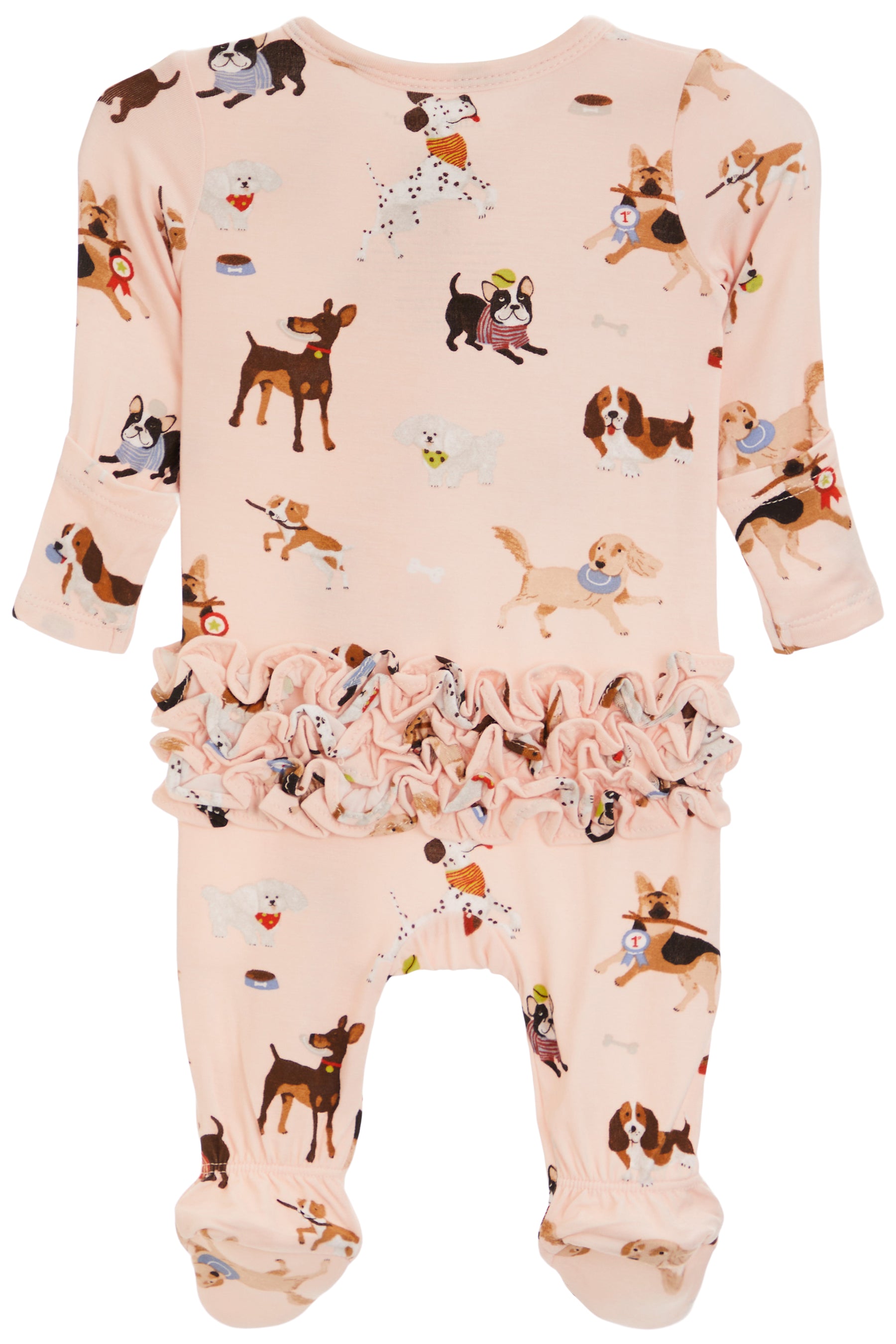 2-way Zip Ruffle Back Footie-Doggy