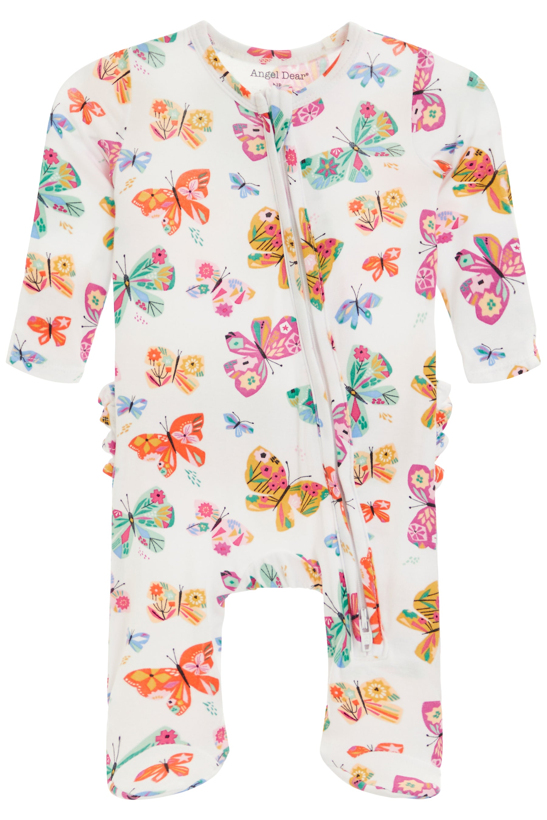 Geo Butterfly Ruffle Back 2-Way Zipper Footie
