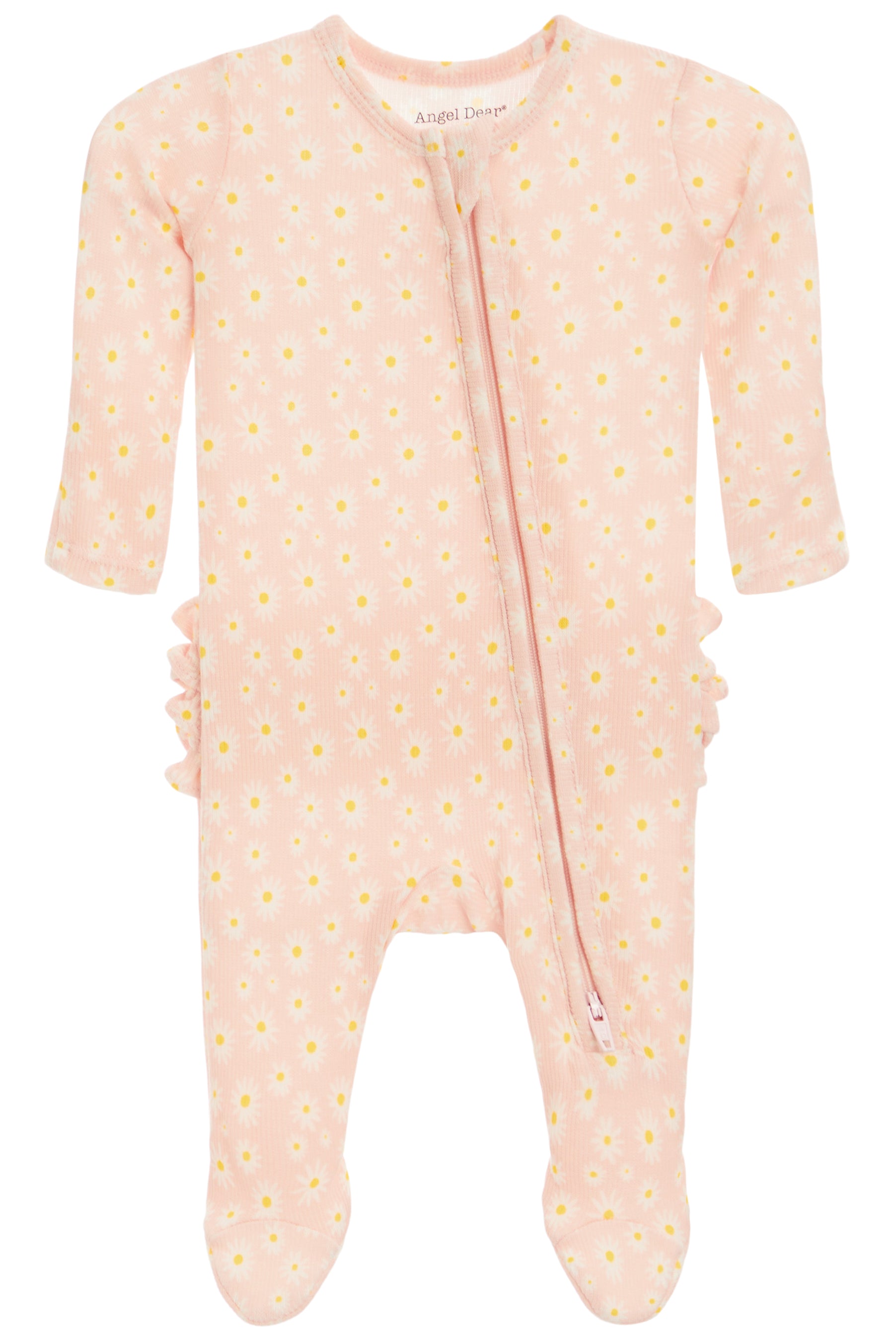 Ruffle Back Zipper Footie- Little Daisy