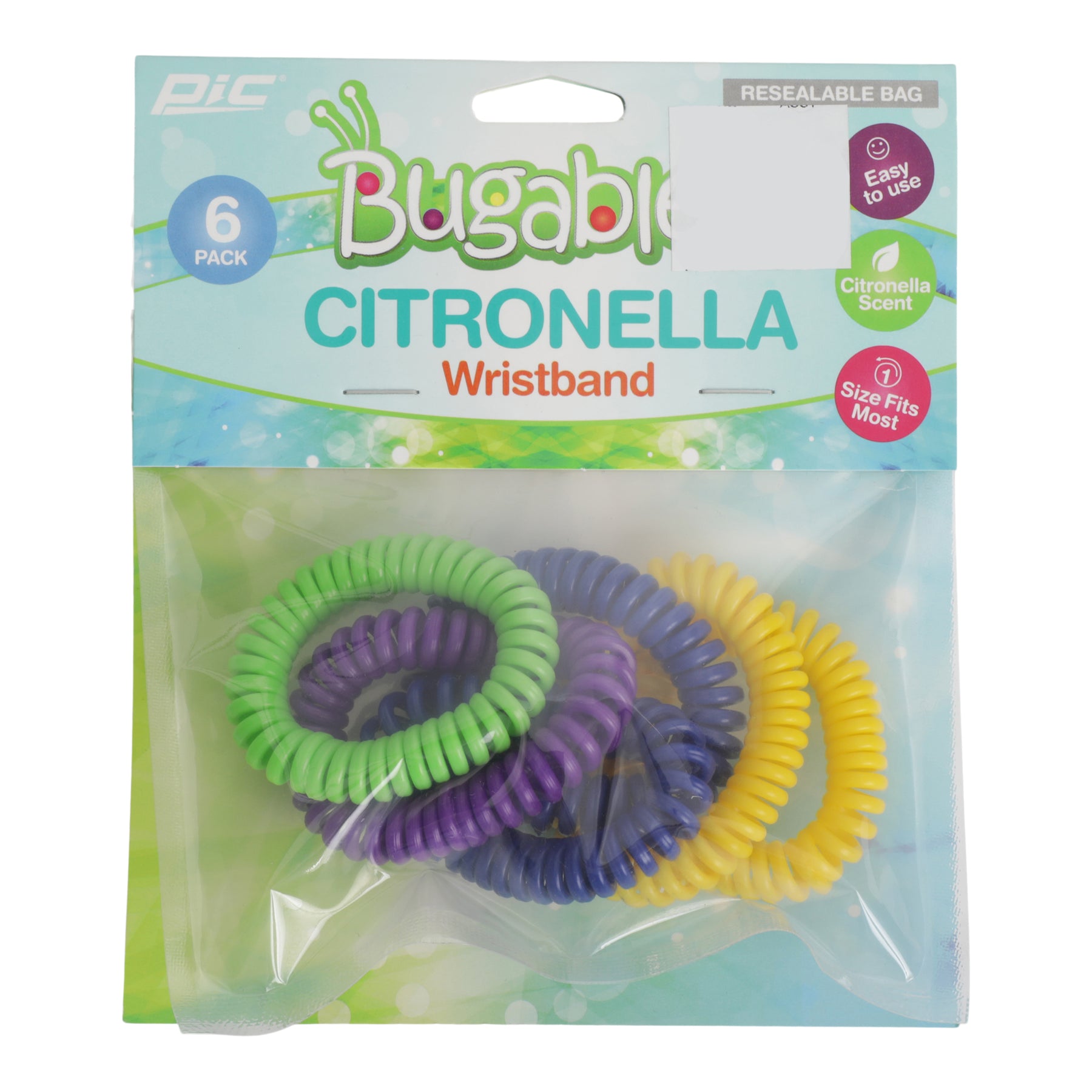 Citronella Coil Wristband 6pk Asst