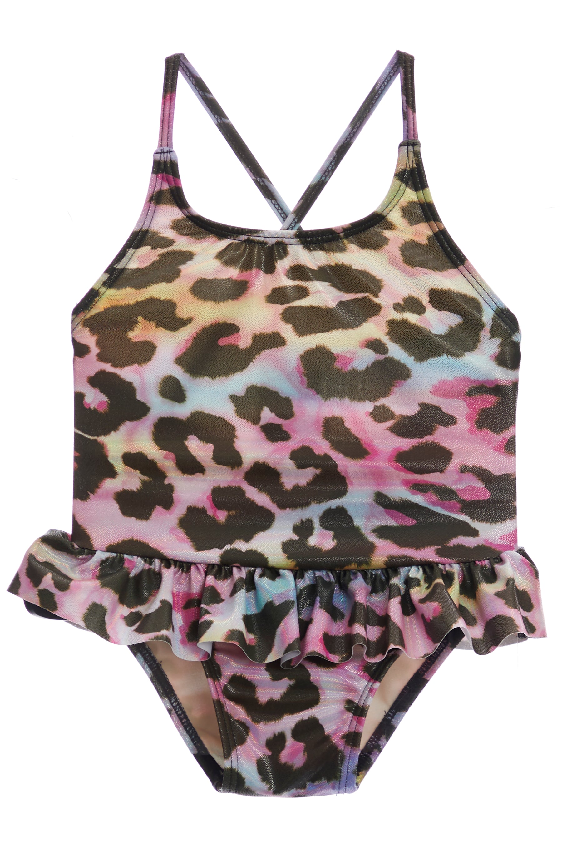 Multi Leopard Foil 1Pc with Ruffle