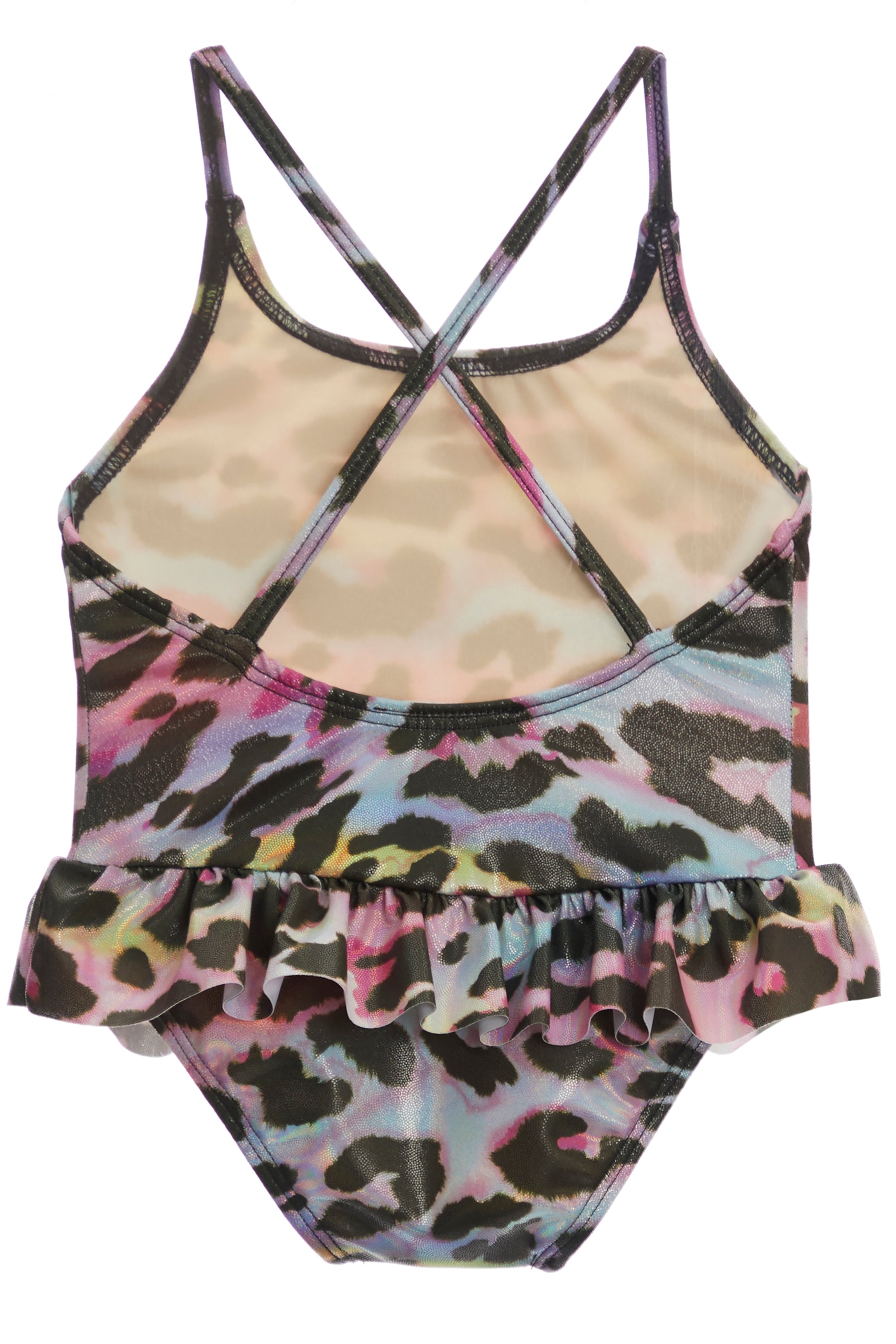 Multi Leopard Foil 1Pc with Ruffle