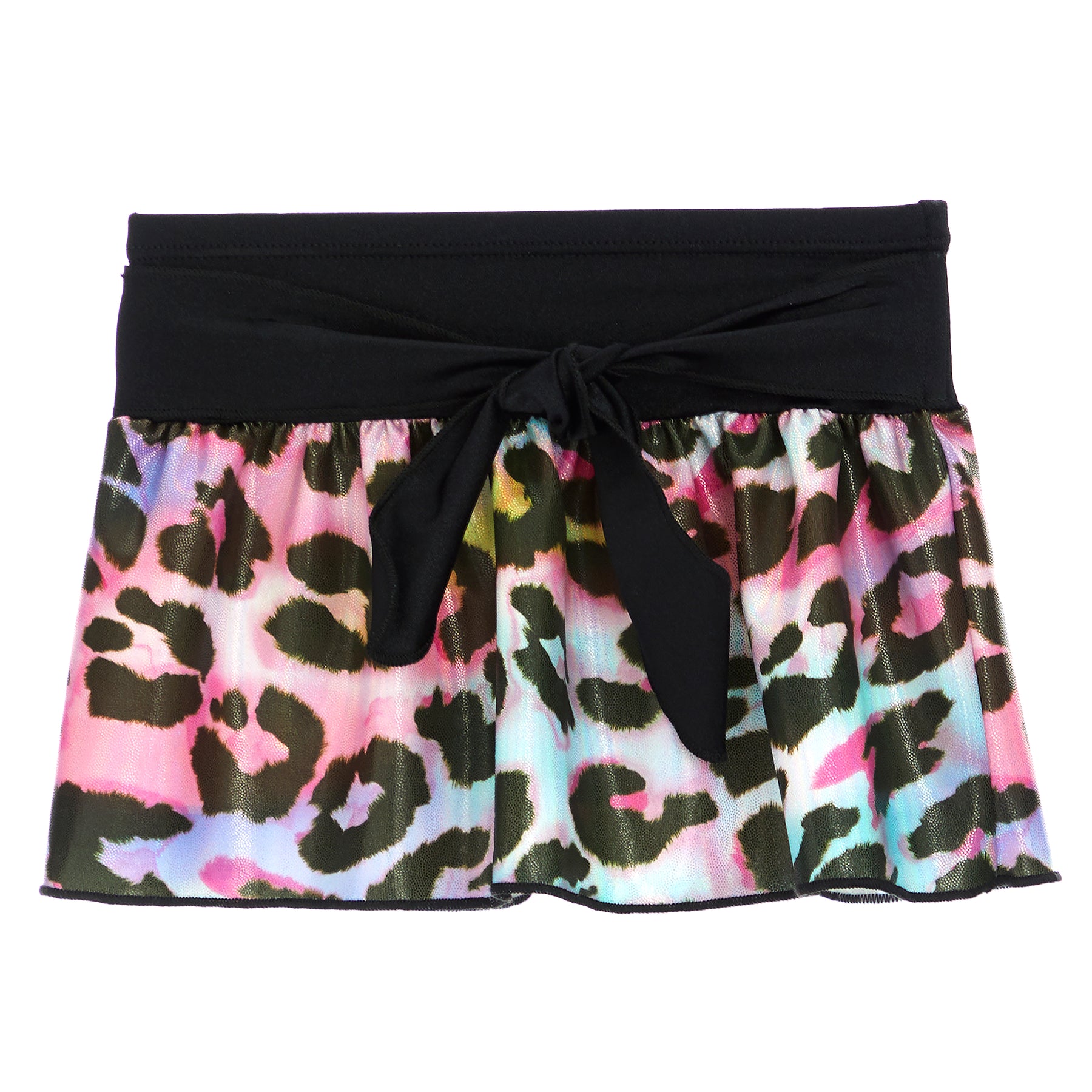 Multi Leopard Foil Cover Up Skirt