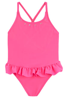 1 Pc Ribbed Ruffle Suit with Studs