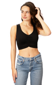 Ribbed V-Neck Crop Top