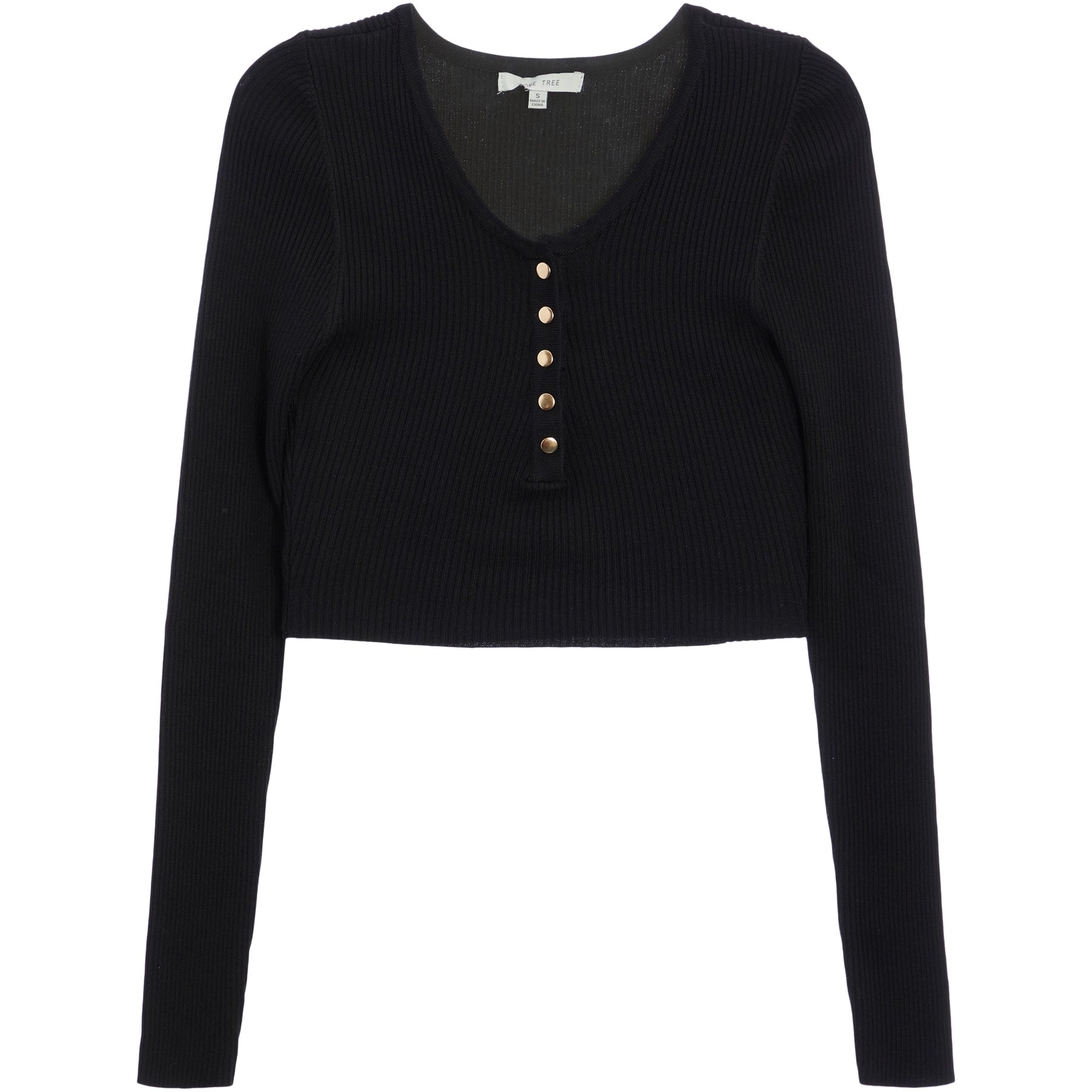 Cropped Knit Henley