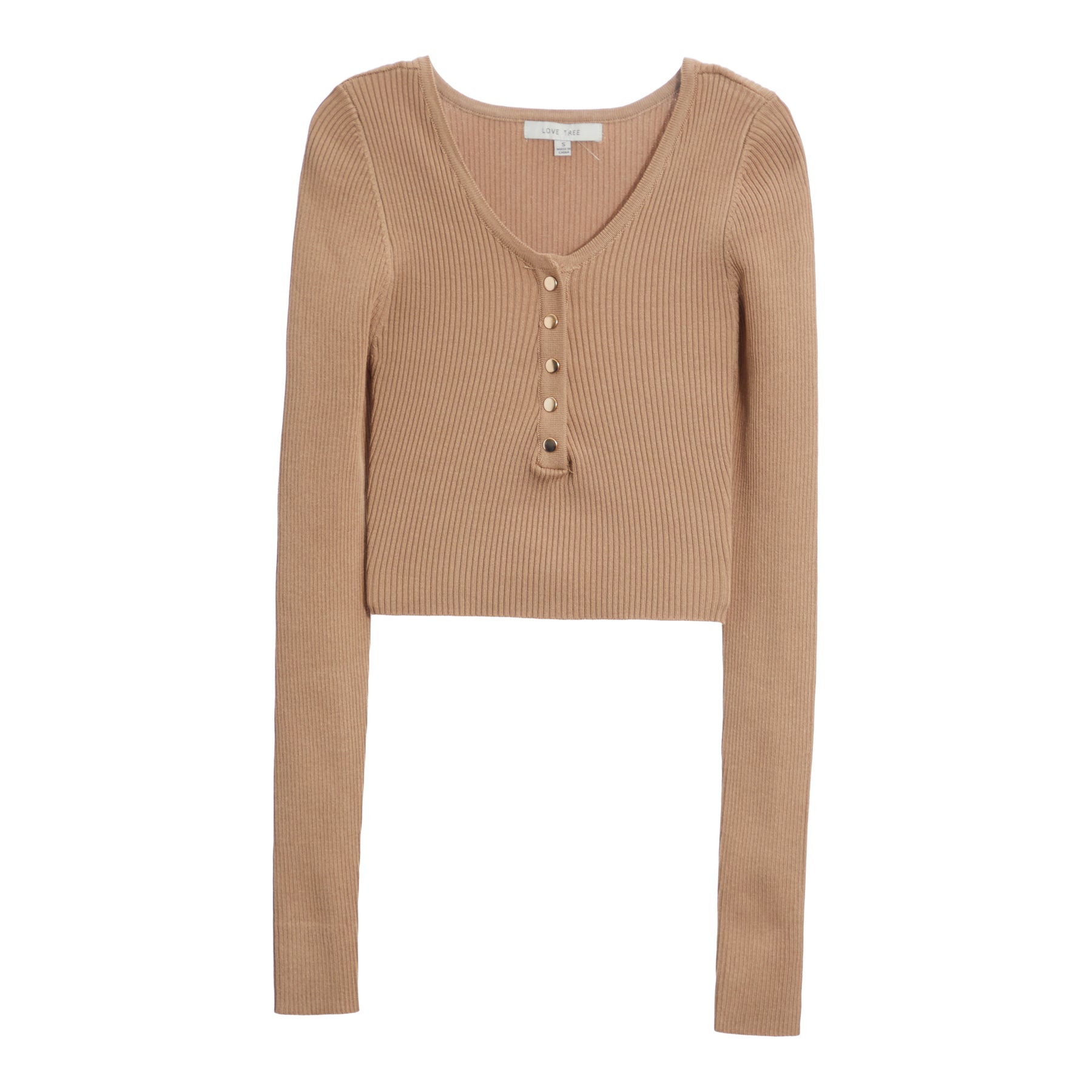 Cropped Knit Henley