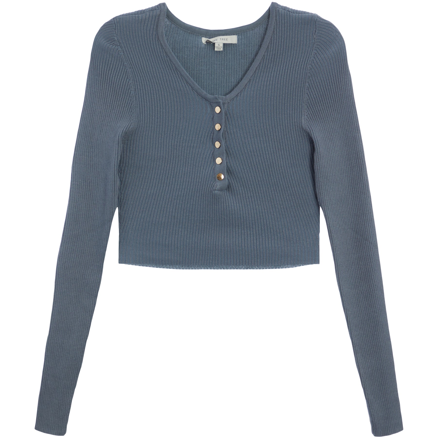Cropped Knit Henley