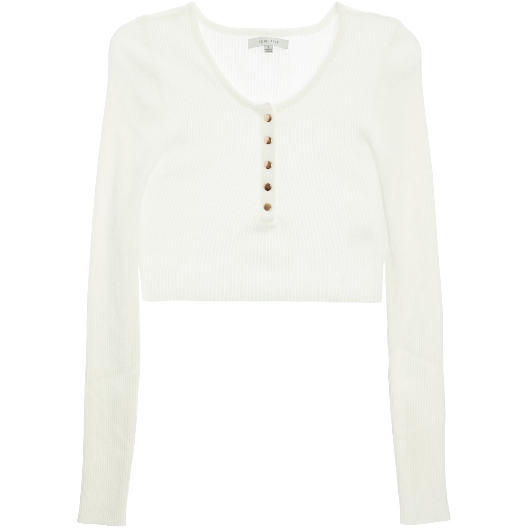 Cropped Knit Henley