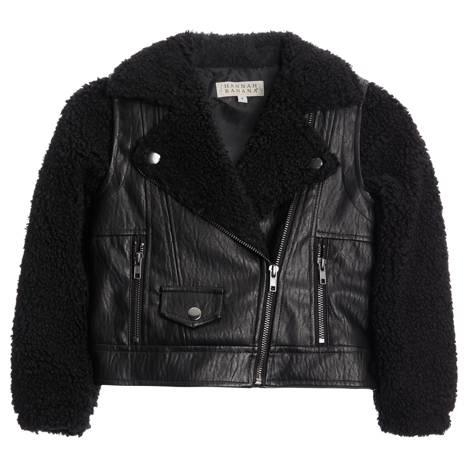 Faux Leather Sherpa Moto Jacket