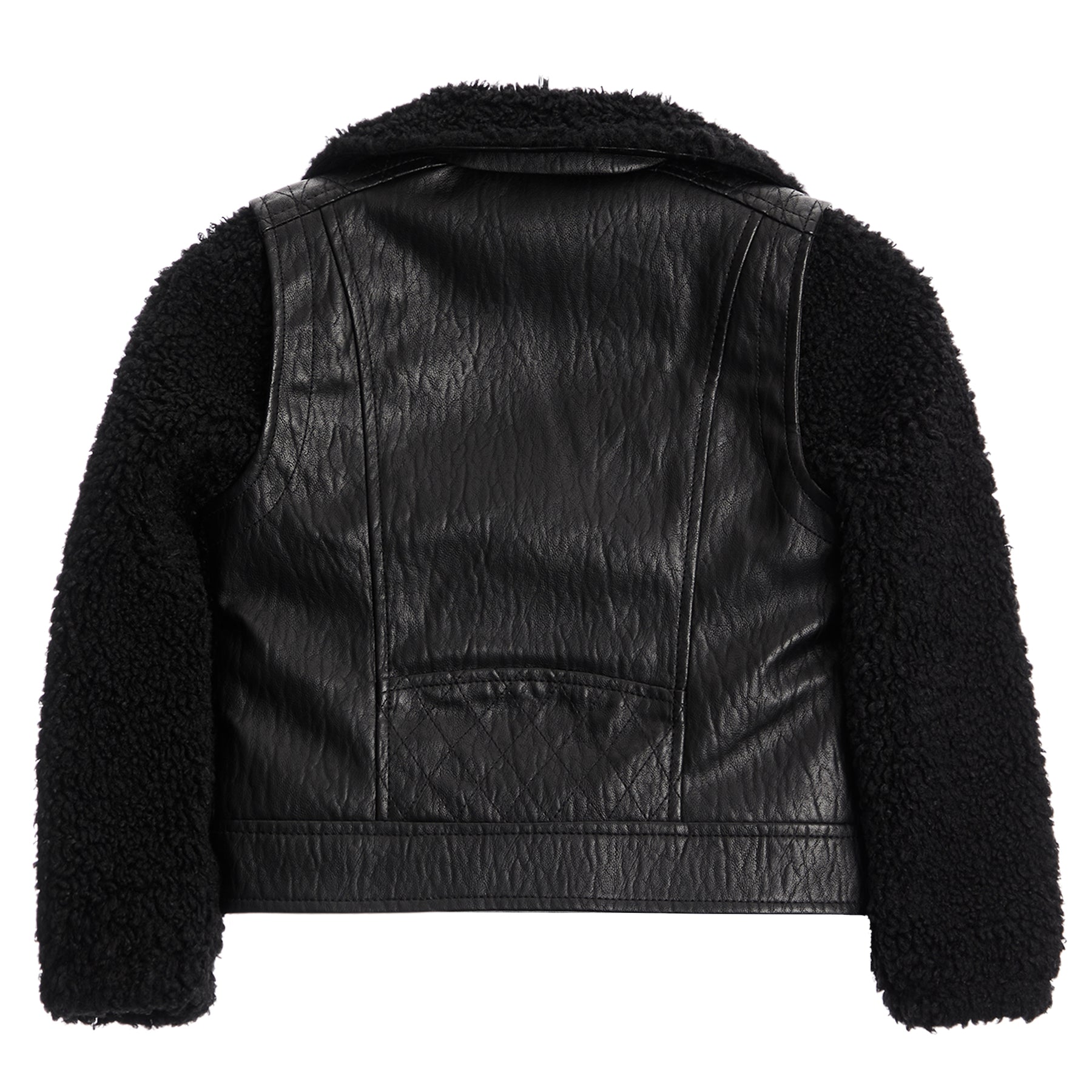 Faux Leather Sherpa Moto Jacket
